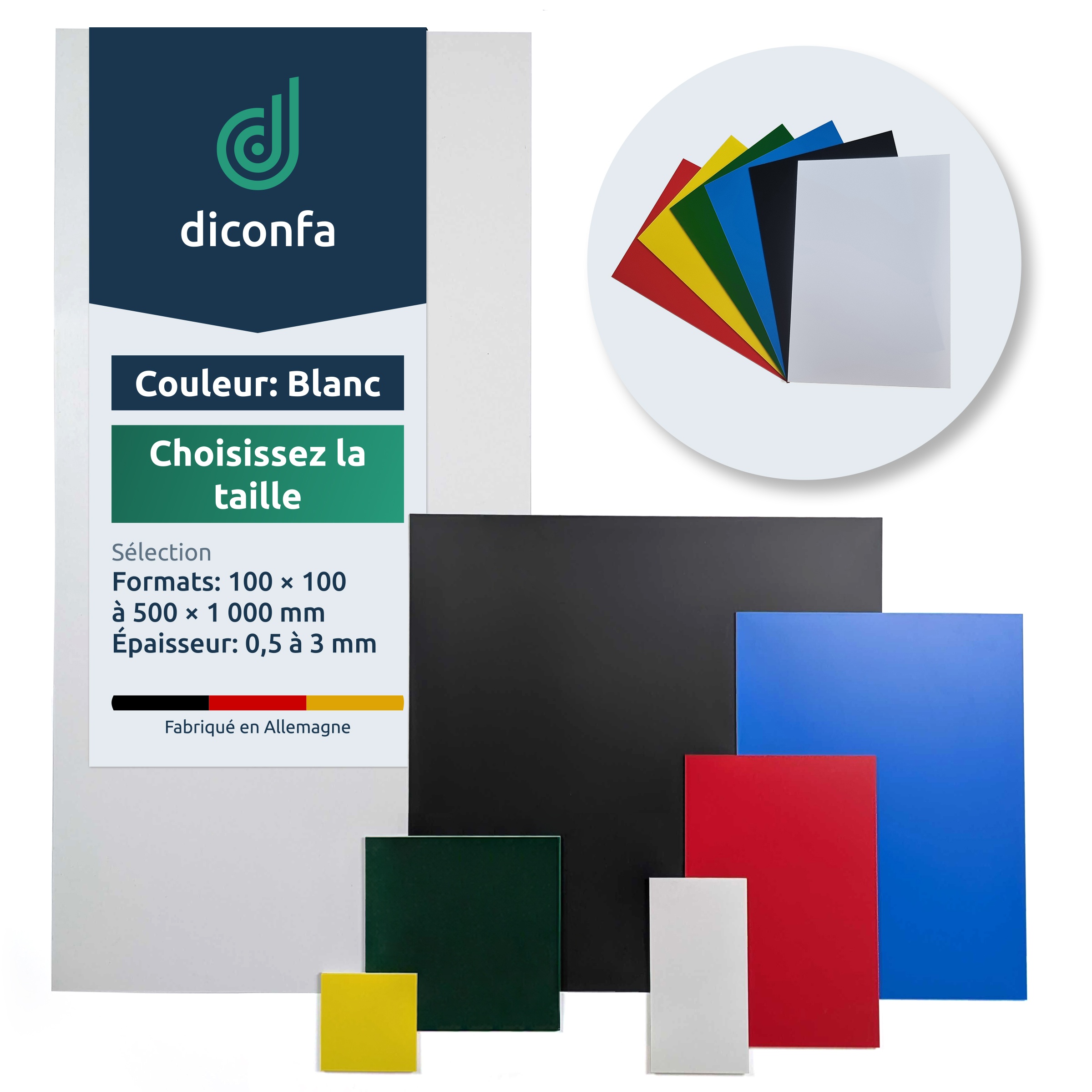 plaque en plastique polystyrène blanc