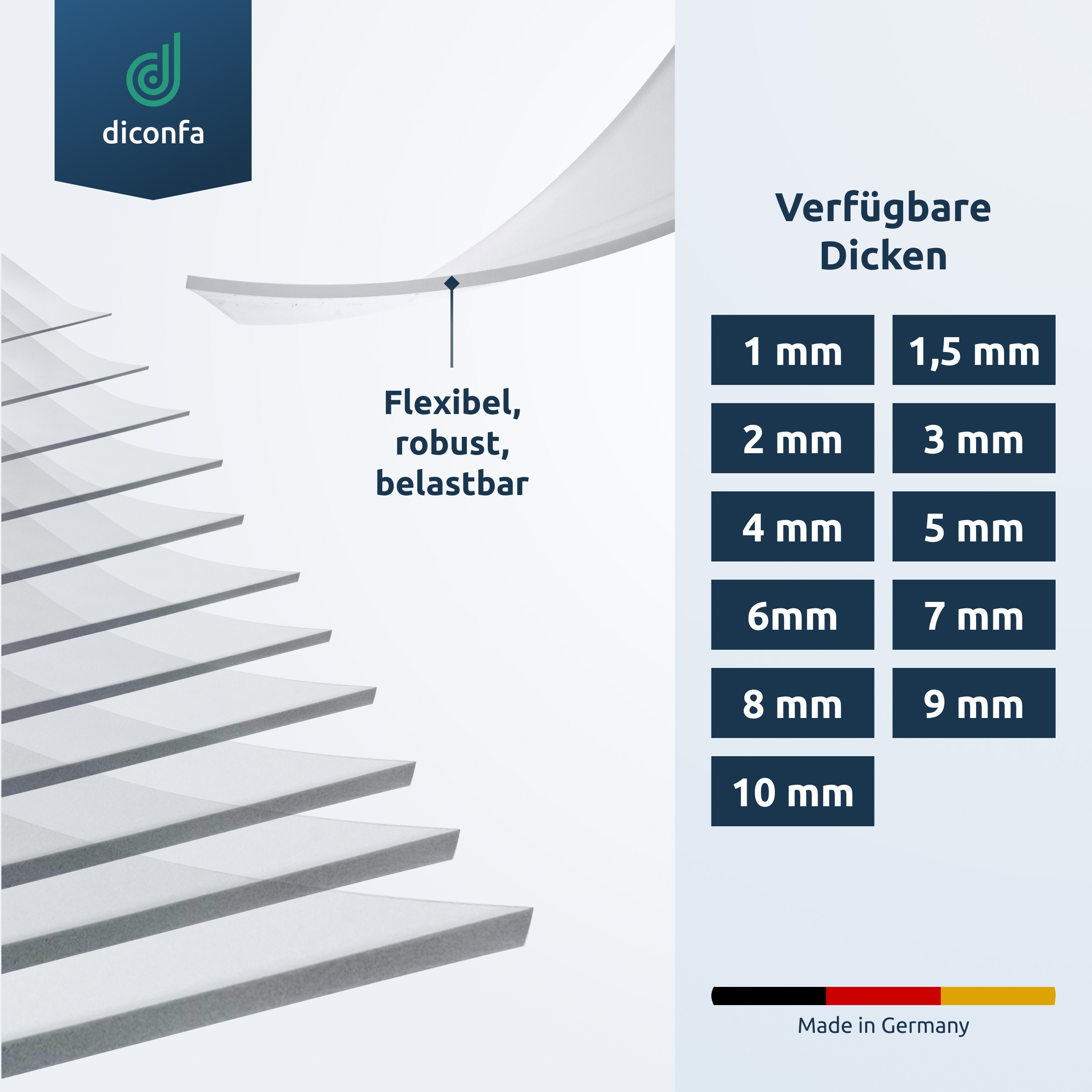 diconfa transparente Weich-PVC Platte nach Maß