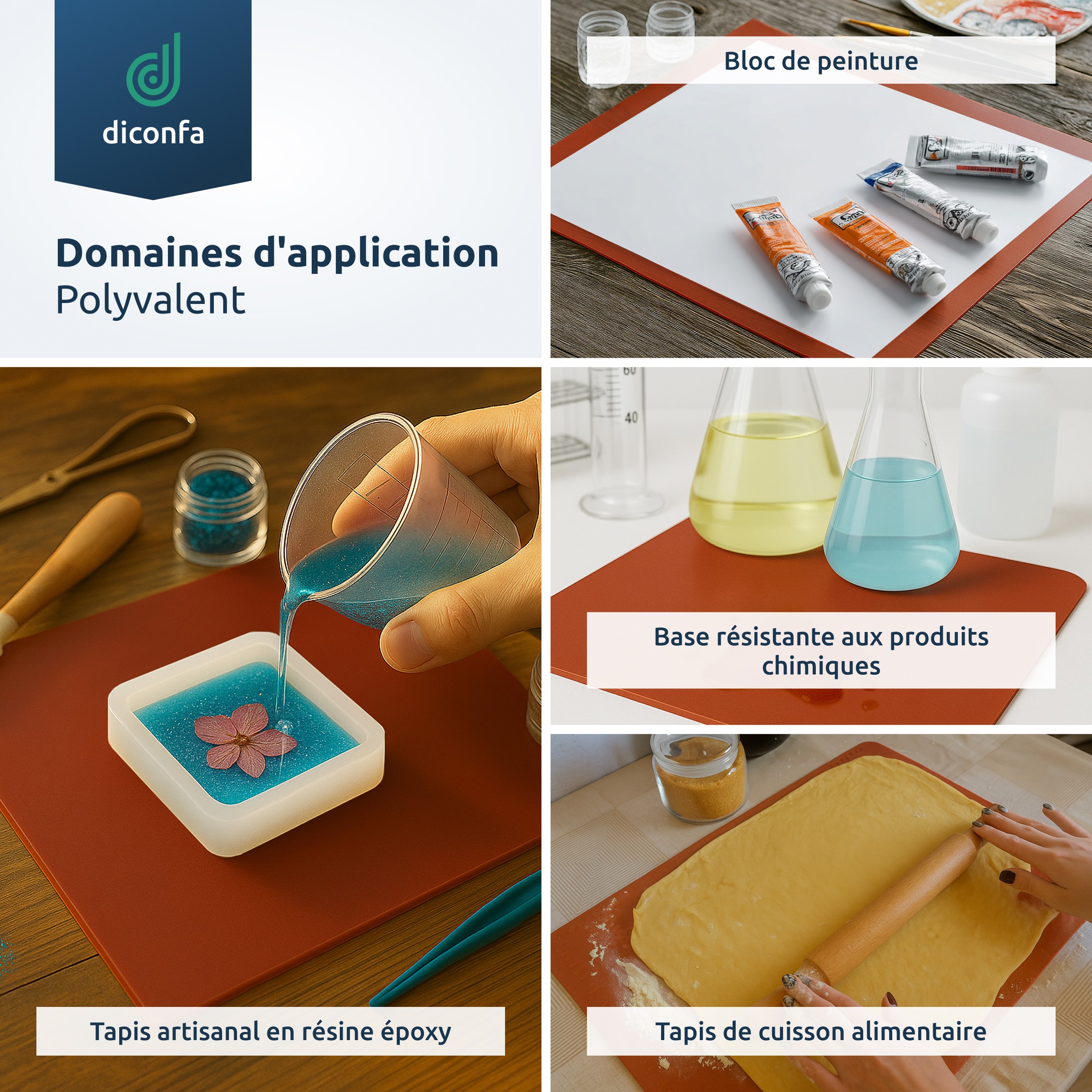 Plaque en silicone rouge sur mesure