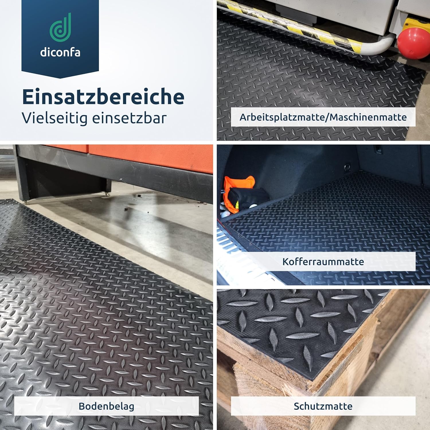 diconfa Gummimatte Diamant Tränenblech 3mm dick