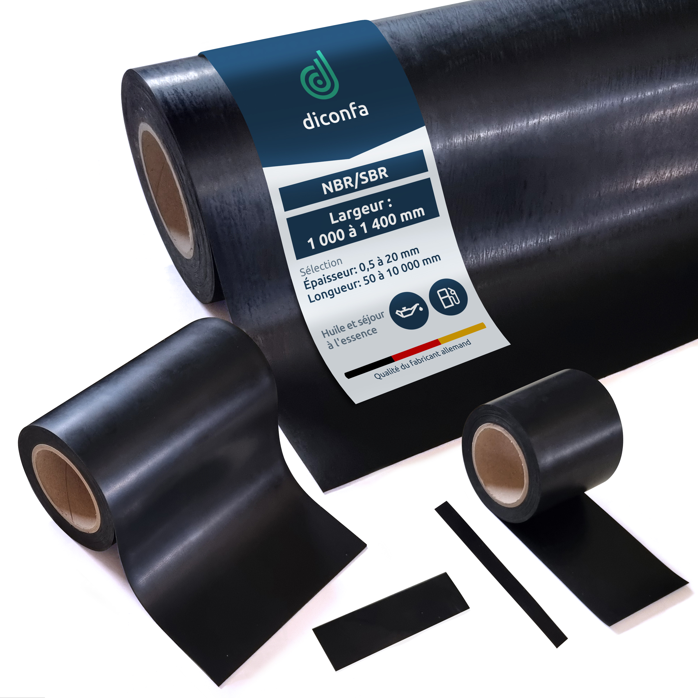 tapis en caoutchouc NBR/SBR - résistant à l’huile – sur mesure