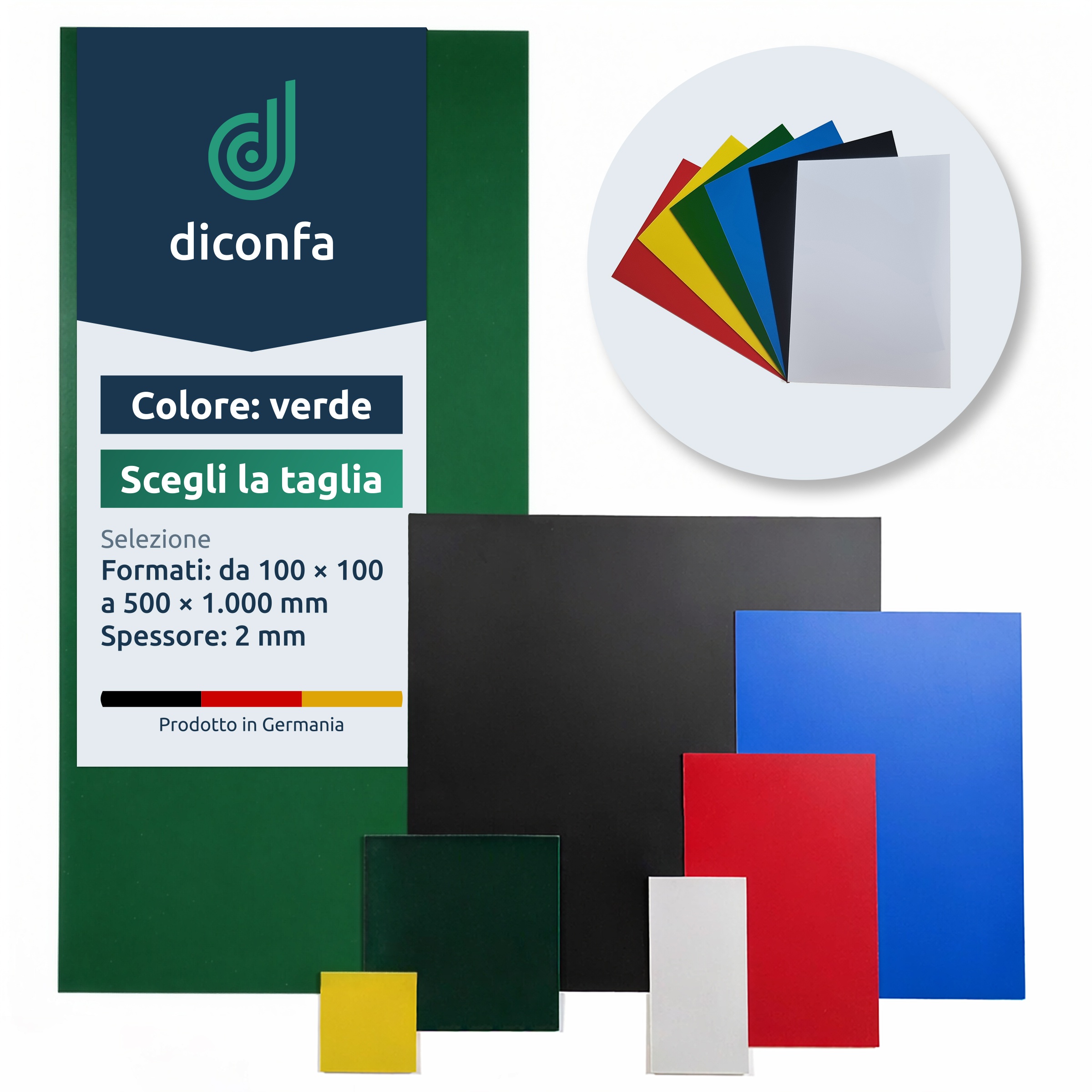 Lastra di plastica Polistirolo Verde