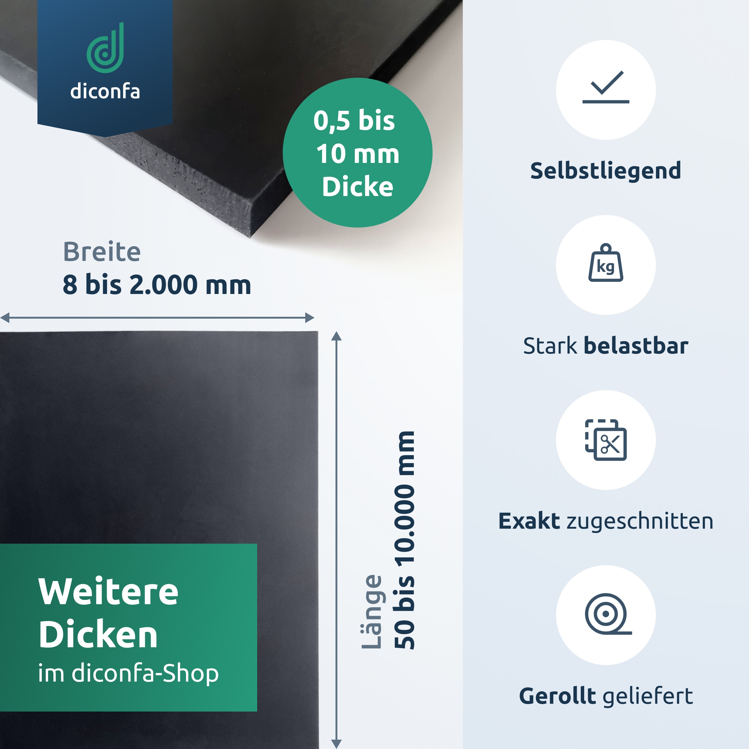 diconfa Gummimatte SBR nach Maß diconfa Gummimatte SBR nach Maß