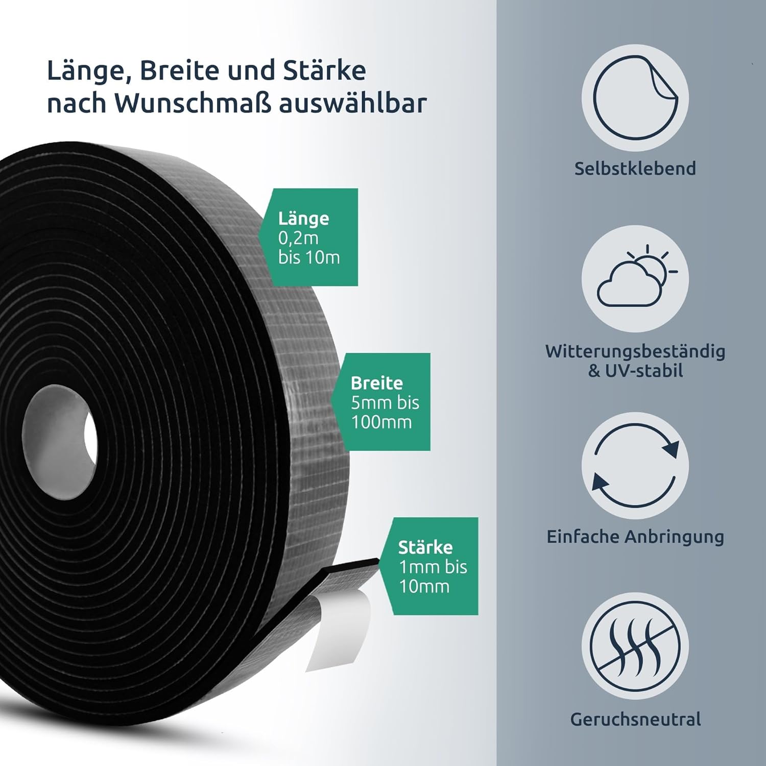 diconfa EPDM Zellkautschuk Dichtungsband selbstklebend