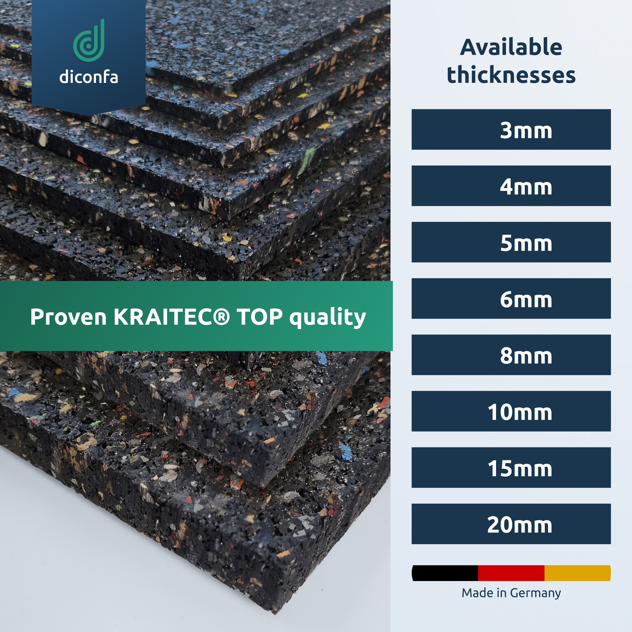 diconfa Terrassenpads Gummigranulat