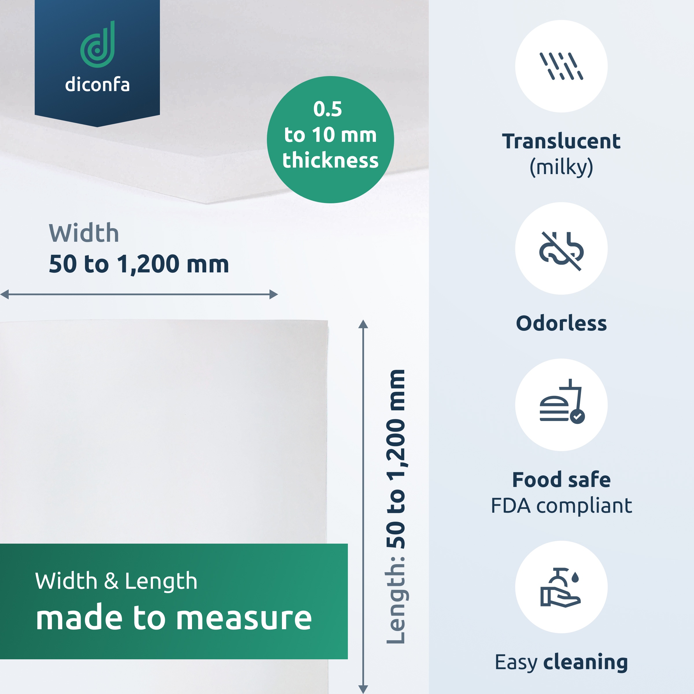 diconfa Silicone Sheet - made to measure