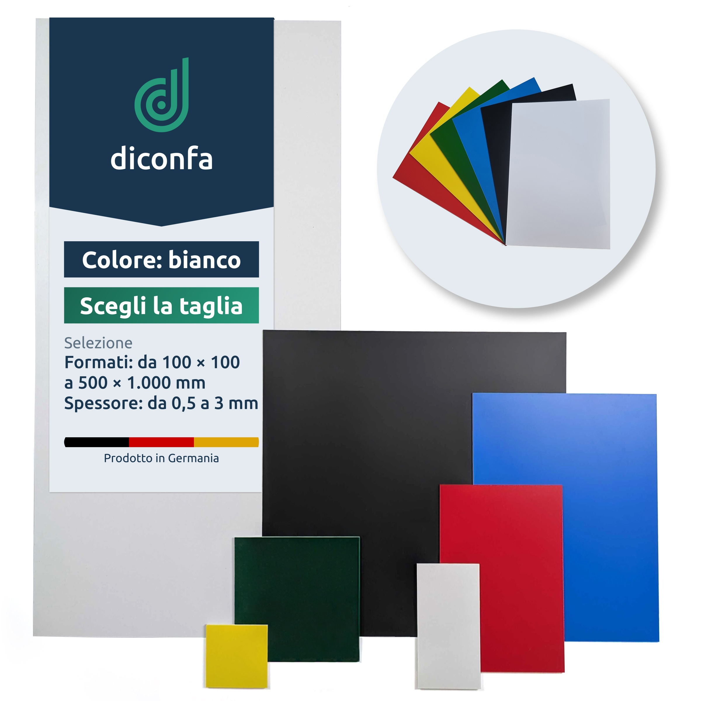 Lastra di plastica Polistirolo Bianco