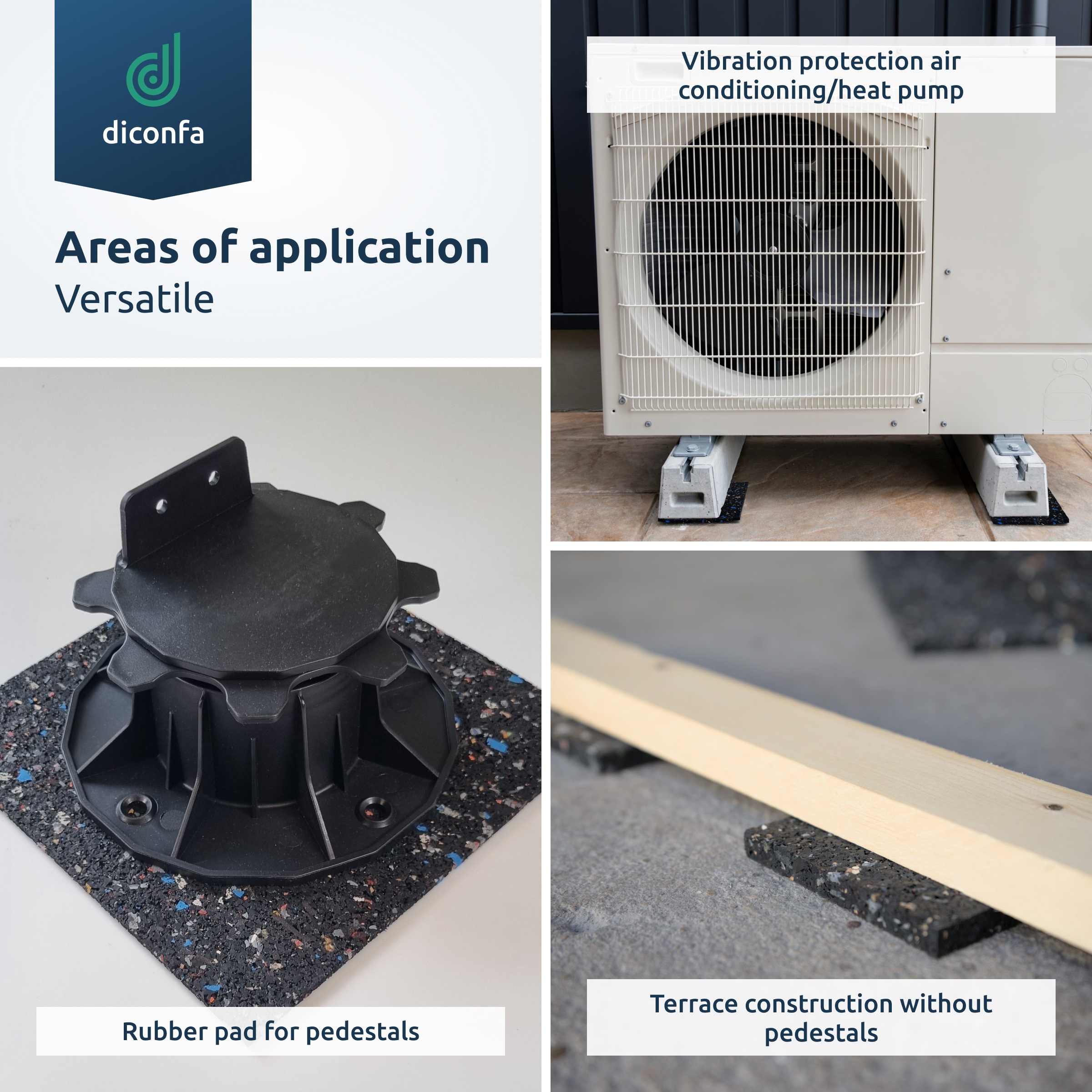 terrace pads made of rubber granulate 160 x 160 mm