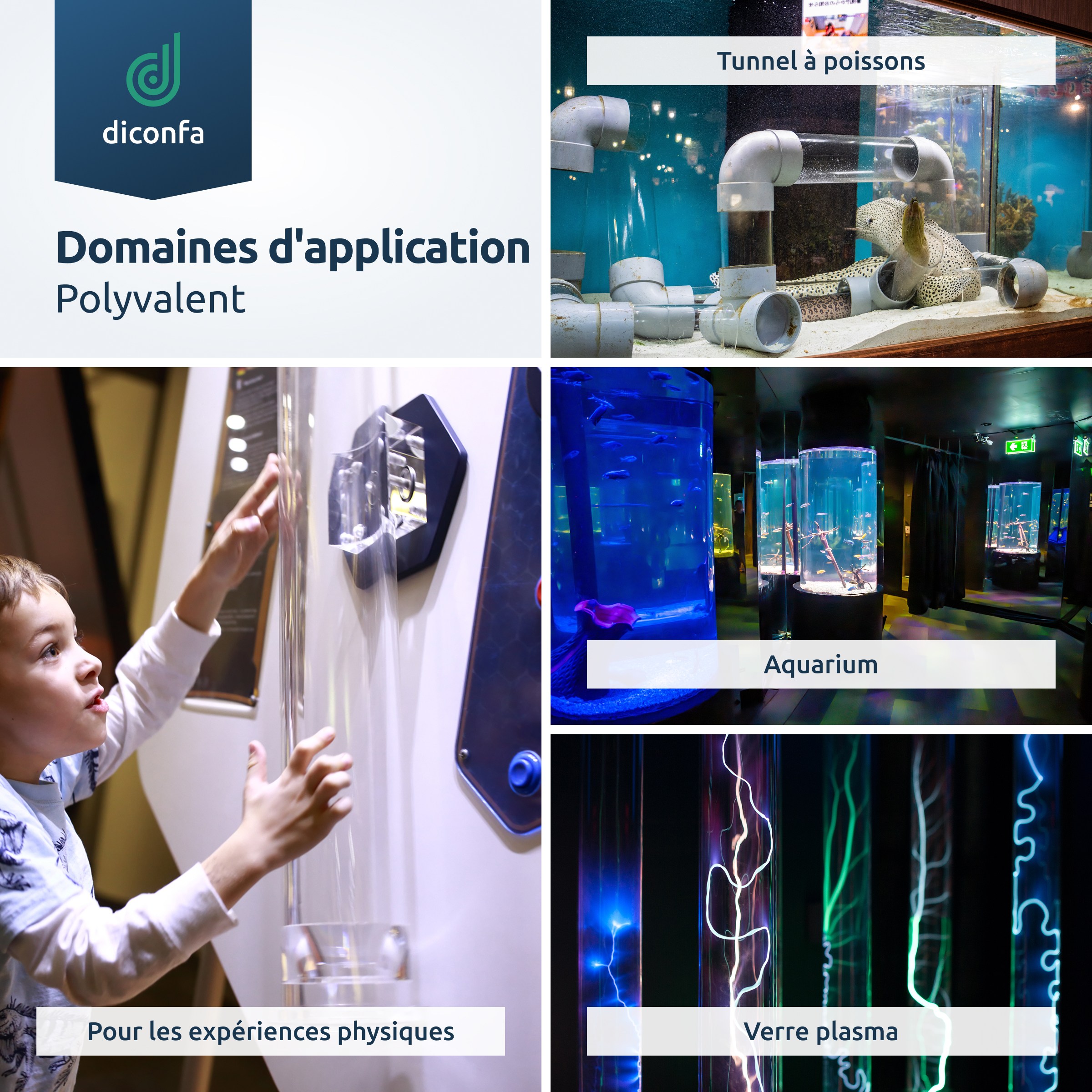 Tuyau en plastique acrylique diconfa transparent sur mesure