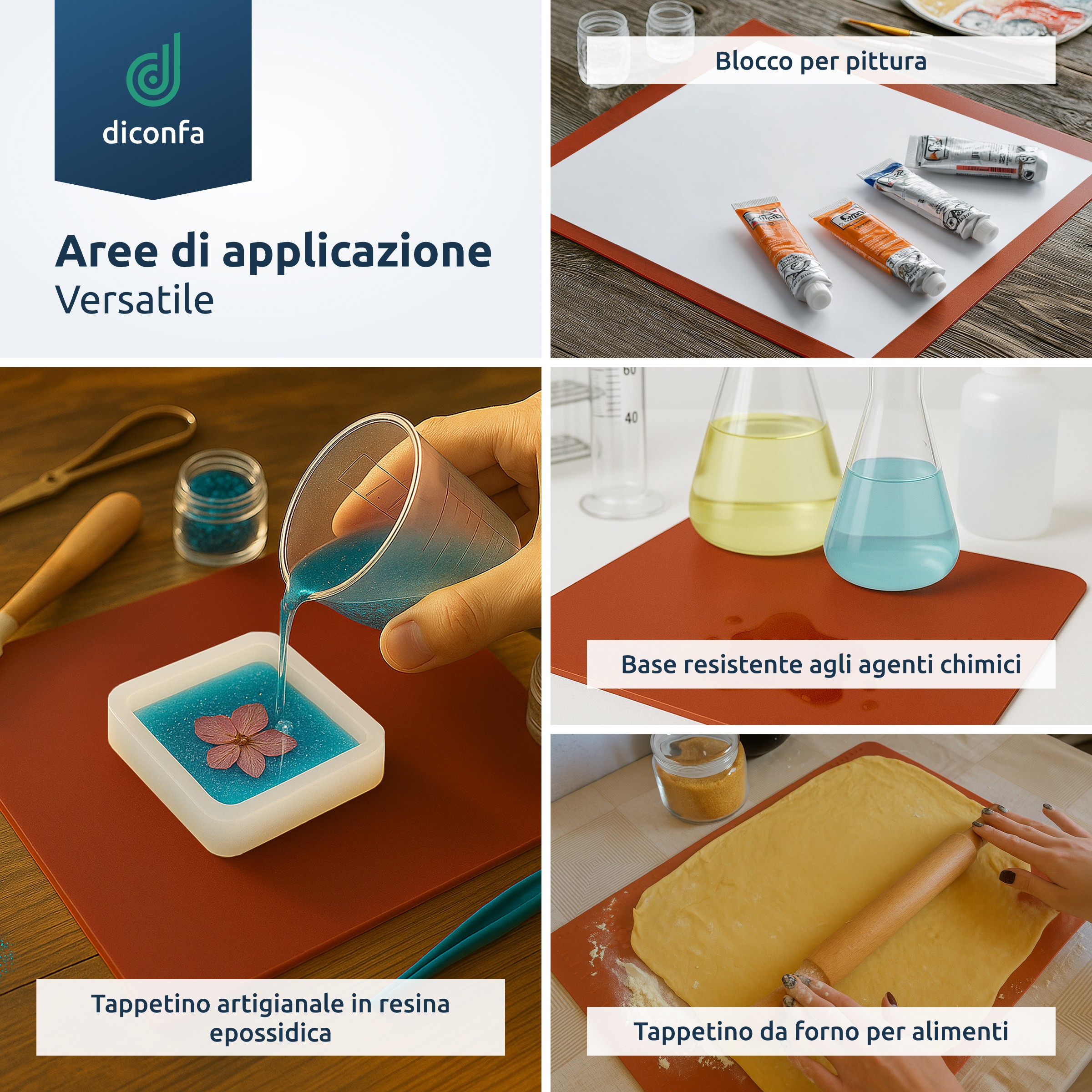 Piastra in silicone rosso su misura