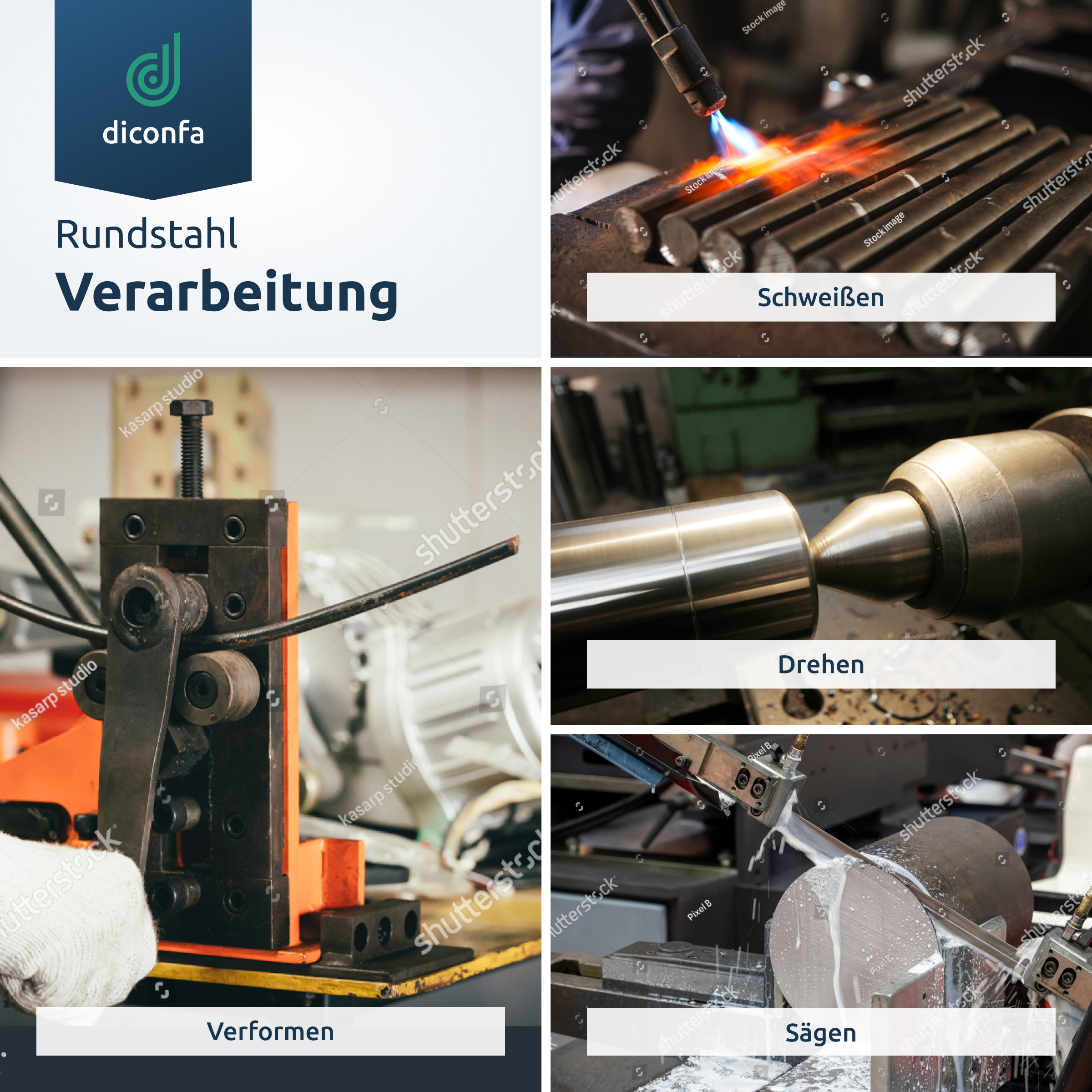 diconfa Rundstahl S355 J2+C - DURCHMESSER 6mm bis 100mm - LÄNGE 10mm bis 2000mm