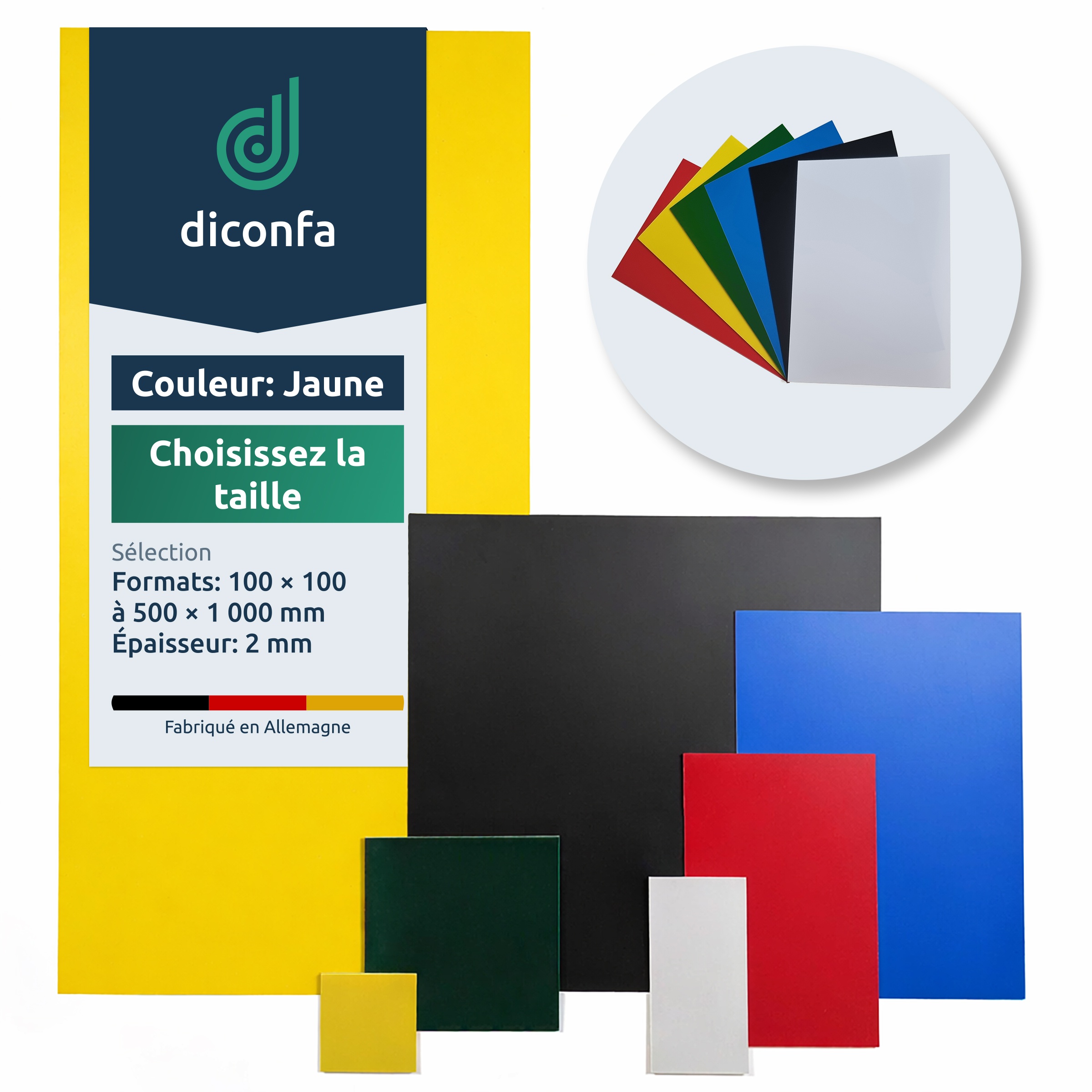 plaque en plastique polystyrène jaune