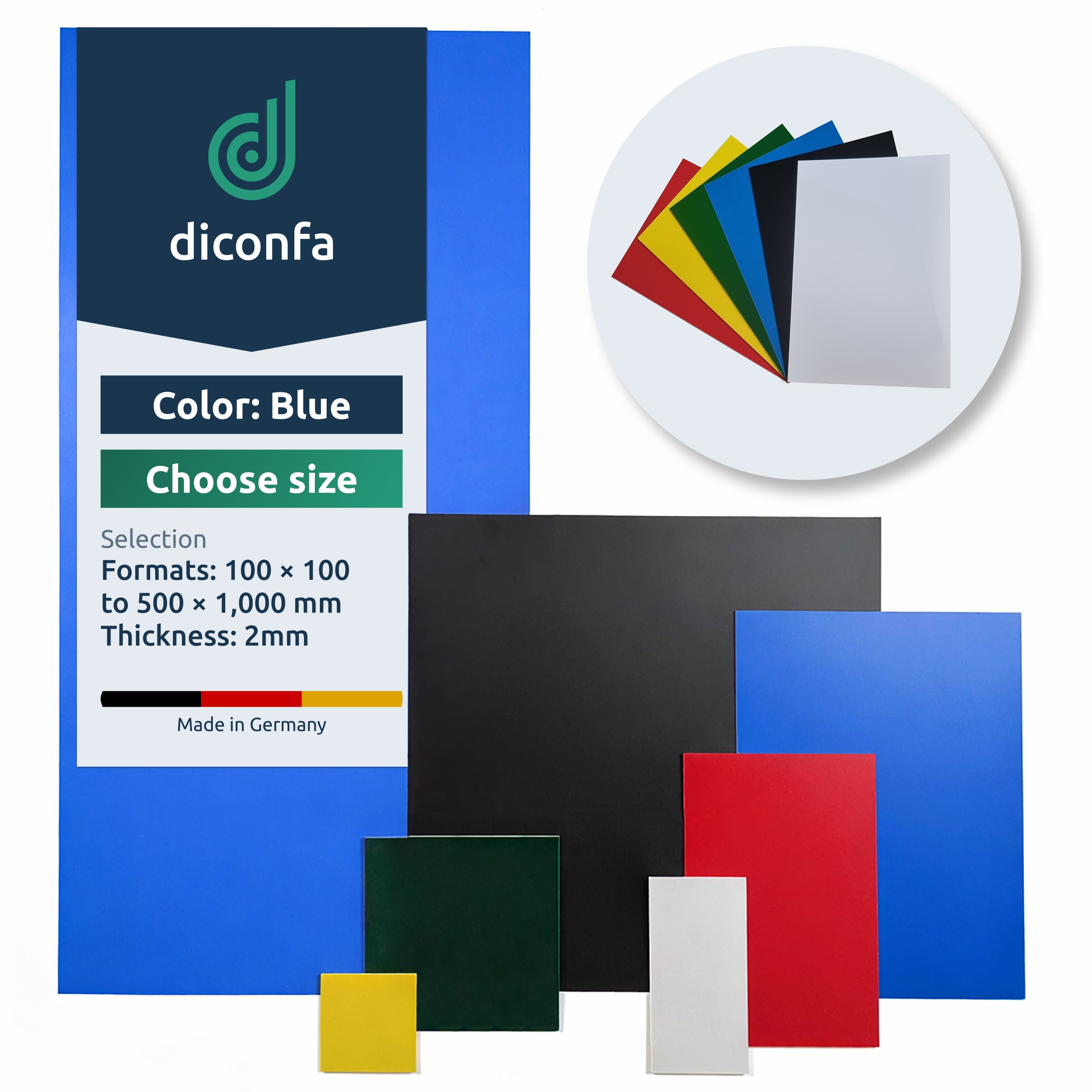 plastic sheet polystyrene blue