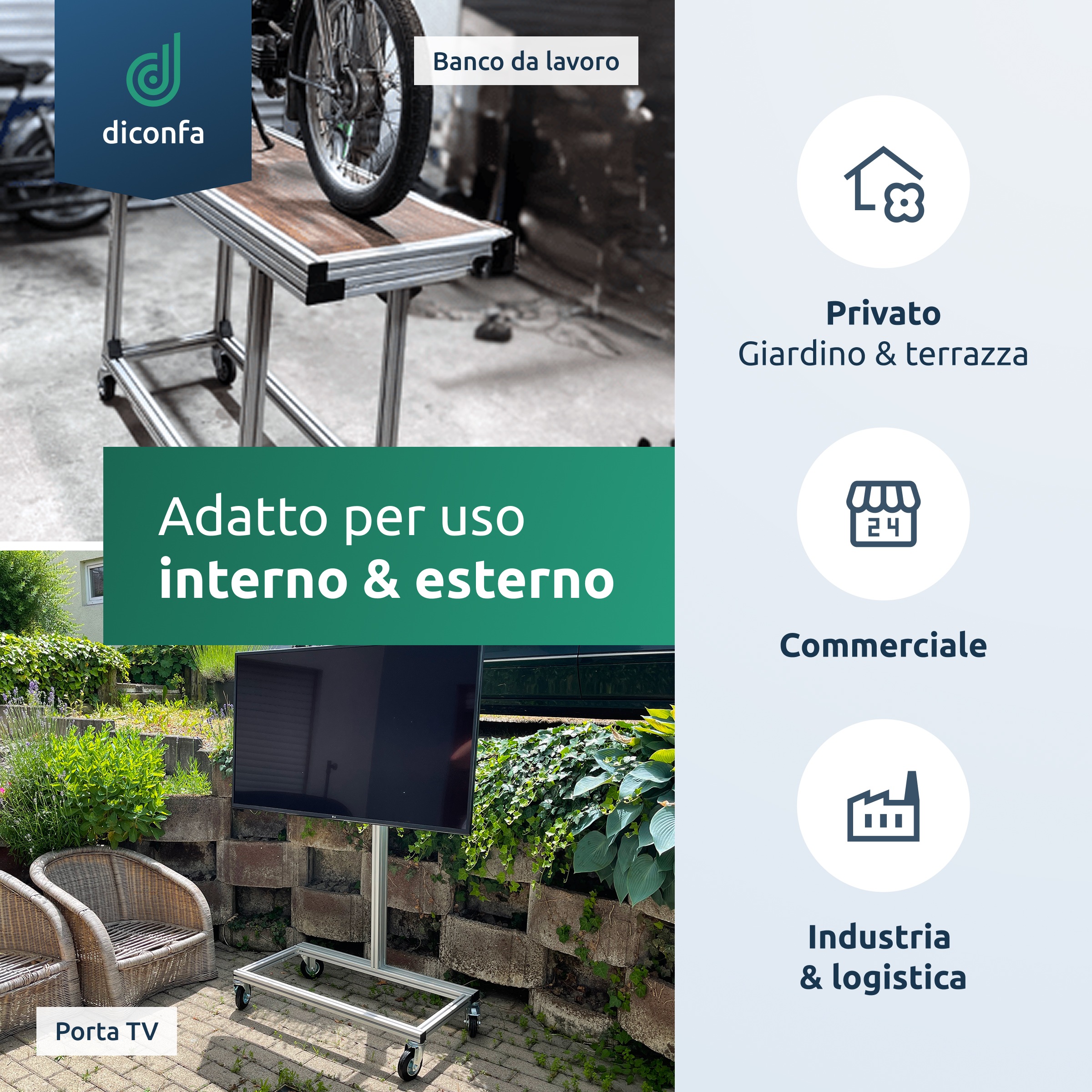 Profilo in alluminio su misura in diverse dimensioni