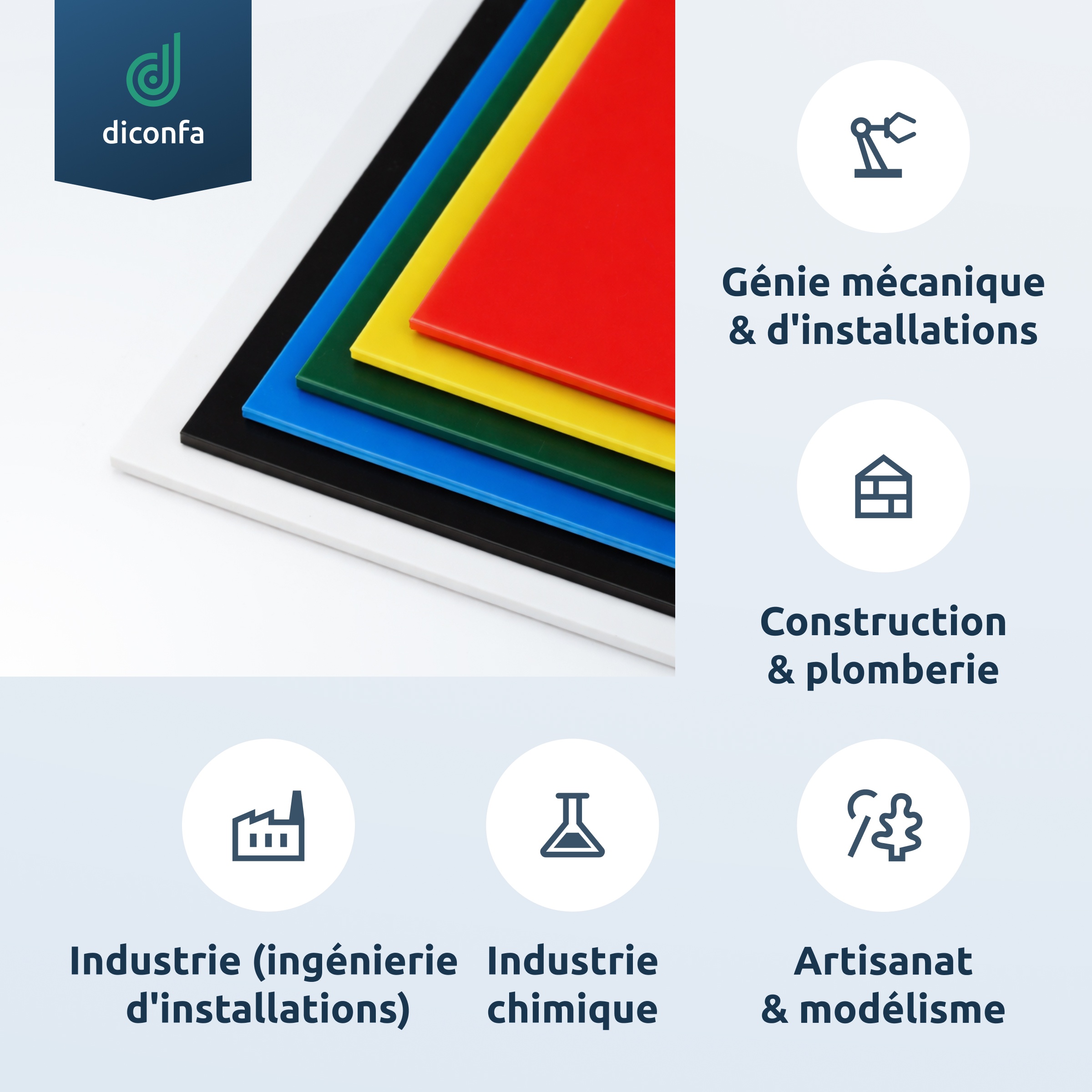 plaque en plastique polystyrène bleu