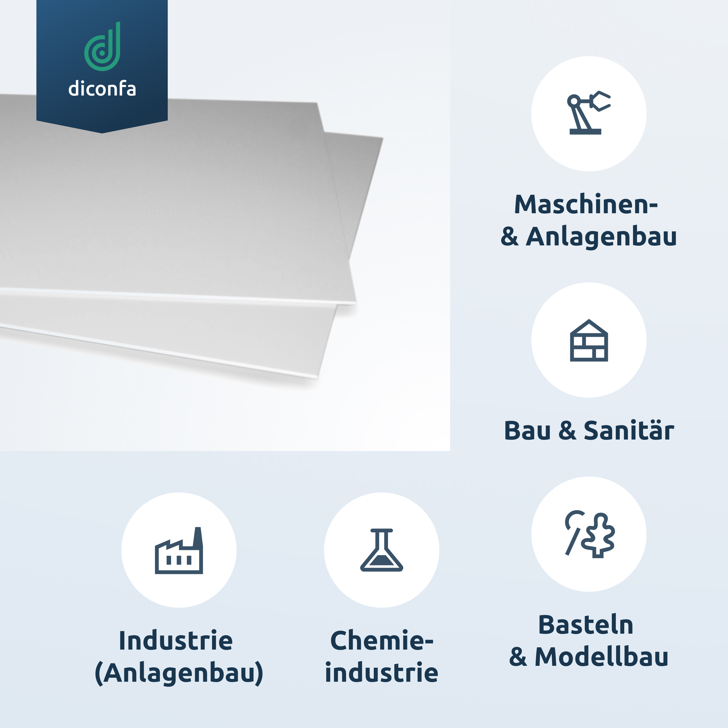 diconfa Kunststoffplatte Polystyrol Schwarz