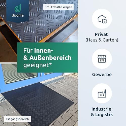 diconfa Gummi-Matte Hammerschlag-Matte 3mm stark - BREITE 0,05m bis 1,6m - LÄNGE 0,05m bis 10m - Auswahl 10 x 5cm (100 x 50mm) - UV-stabil geruchsarm rutschfest Riffelblechmatte Riffelmatte