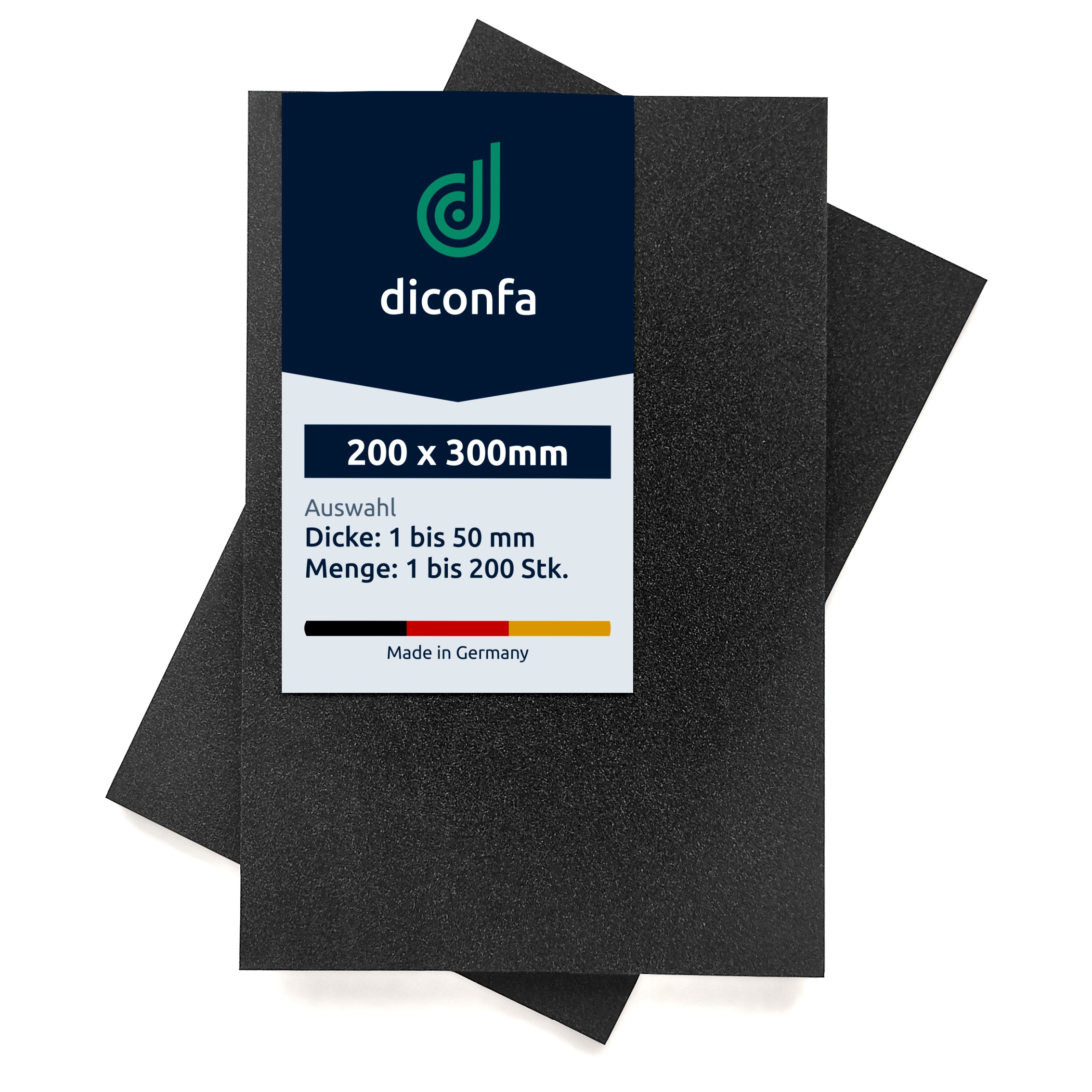 diconfa Zellkautschuk EPDM Schaumstoffplatte ca. DIN A4 - ohne Klebeseite