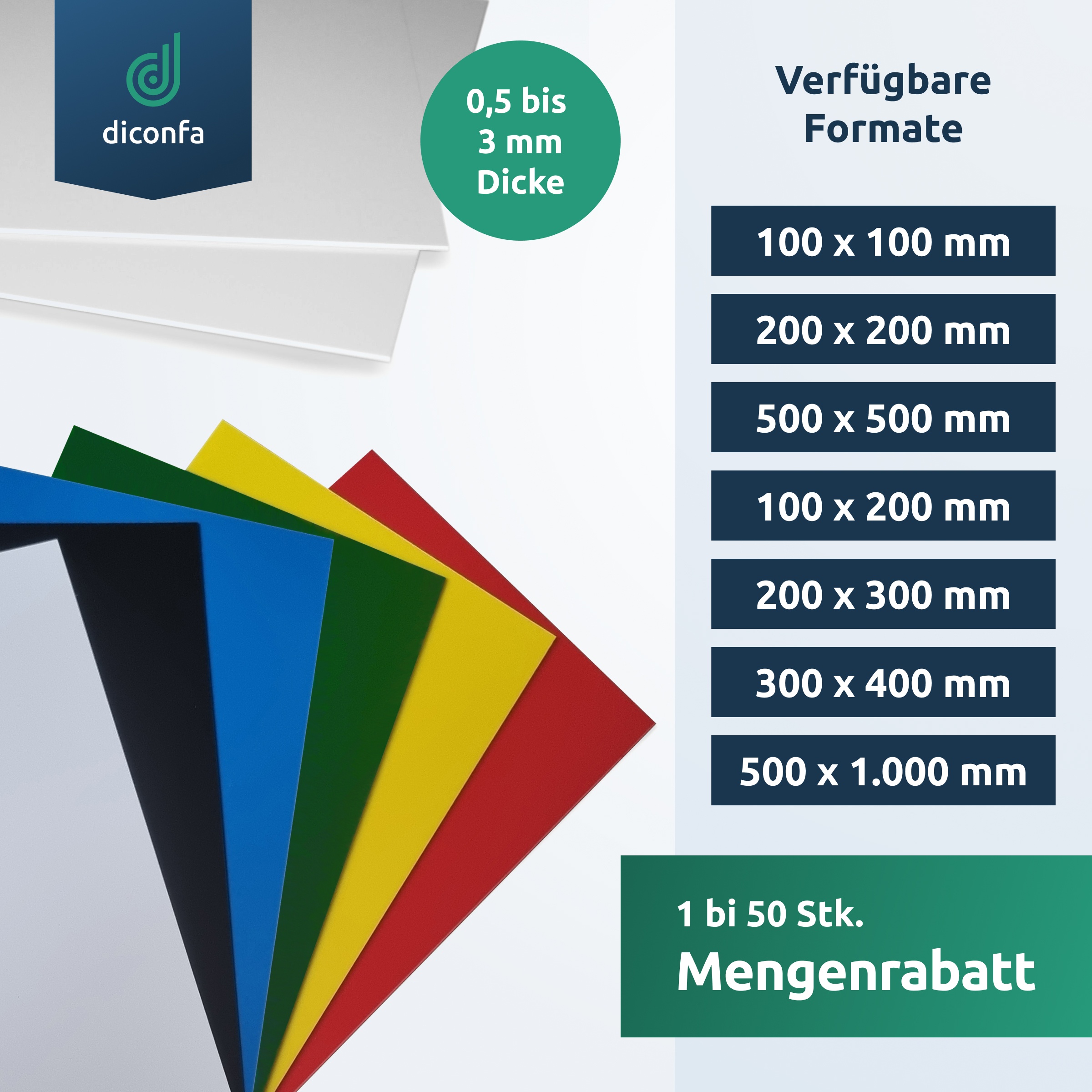 diconfa Kunststoffplatte Polystyrol Schwarz