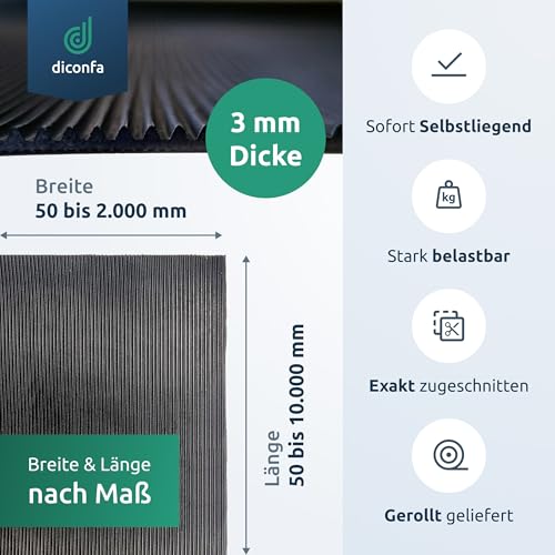diconfa Feinriefenmatte Gummimatte 3mm stark nach Maß