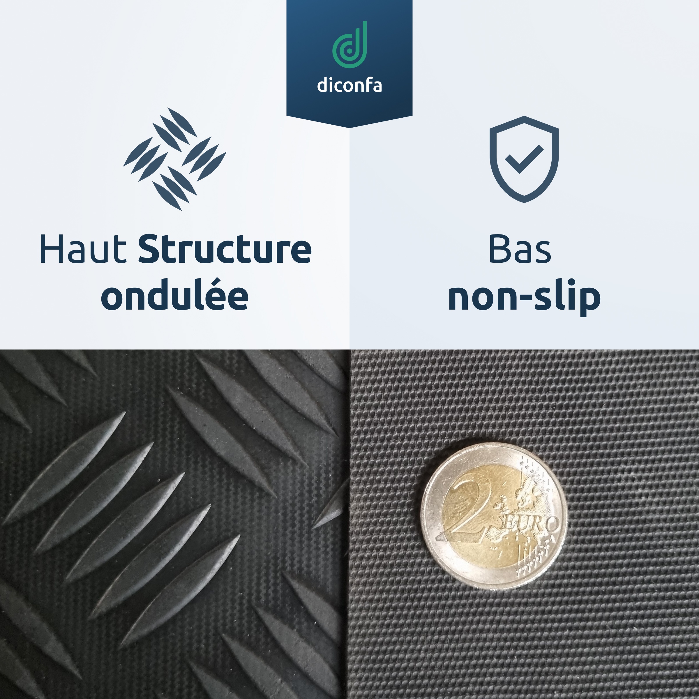 Tapis martelé diconfa, épaisseur 3 mm, sur mesure