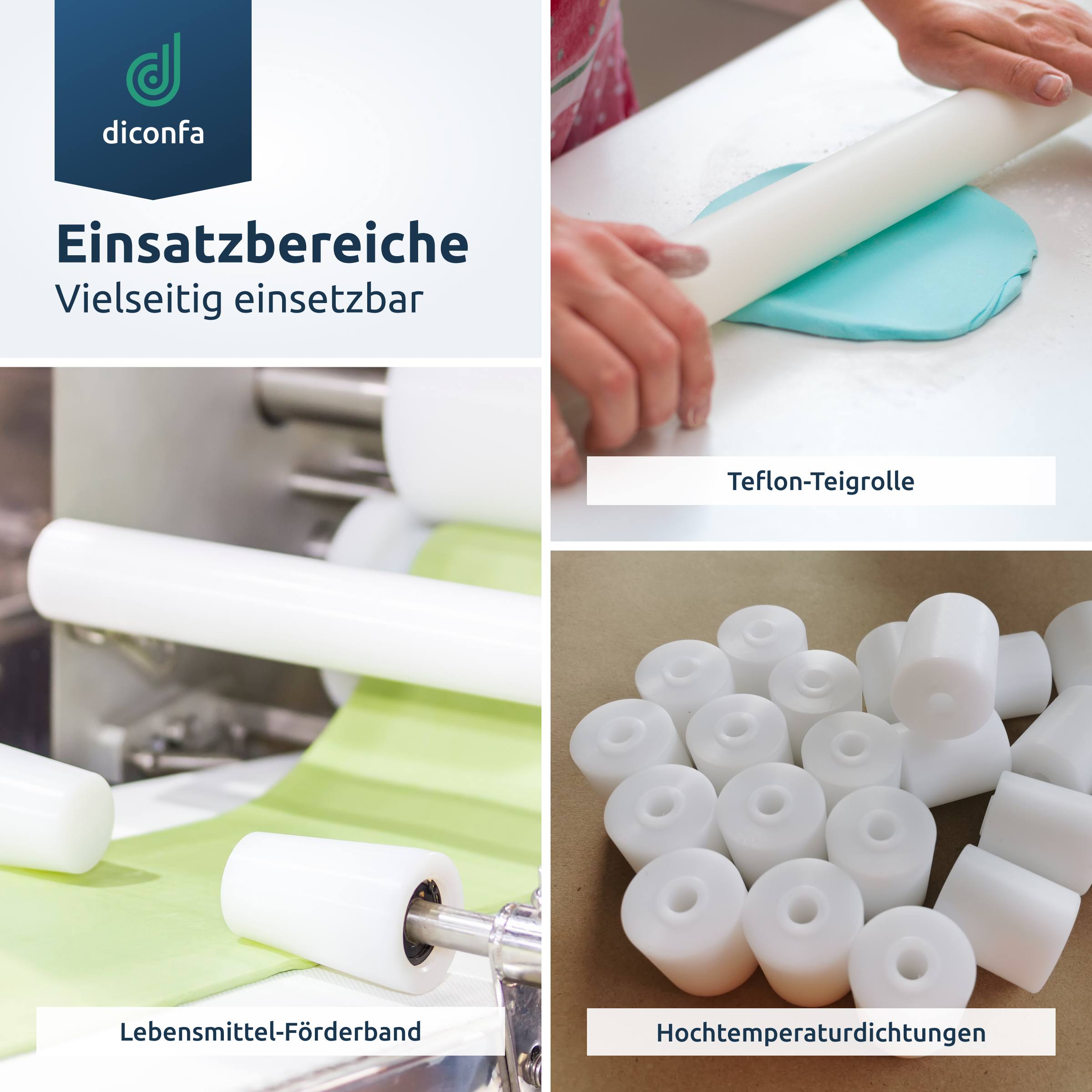 diconfa PTFE Teflon Rundstab nach Maß