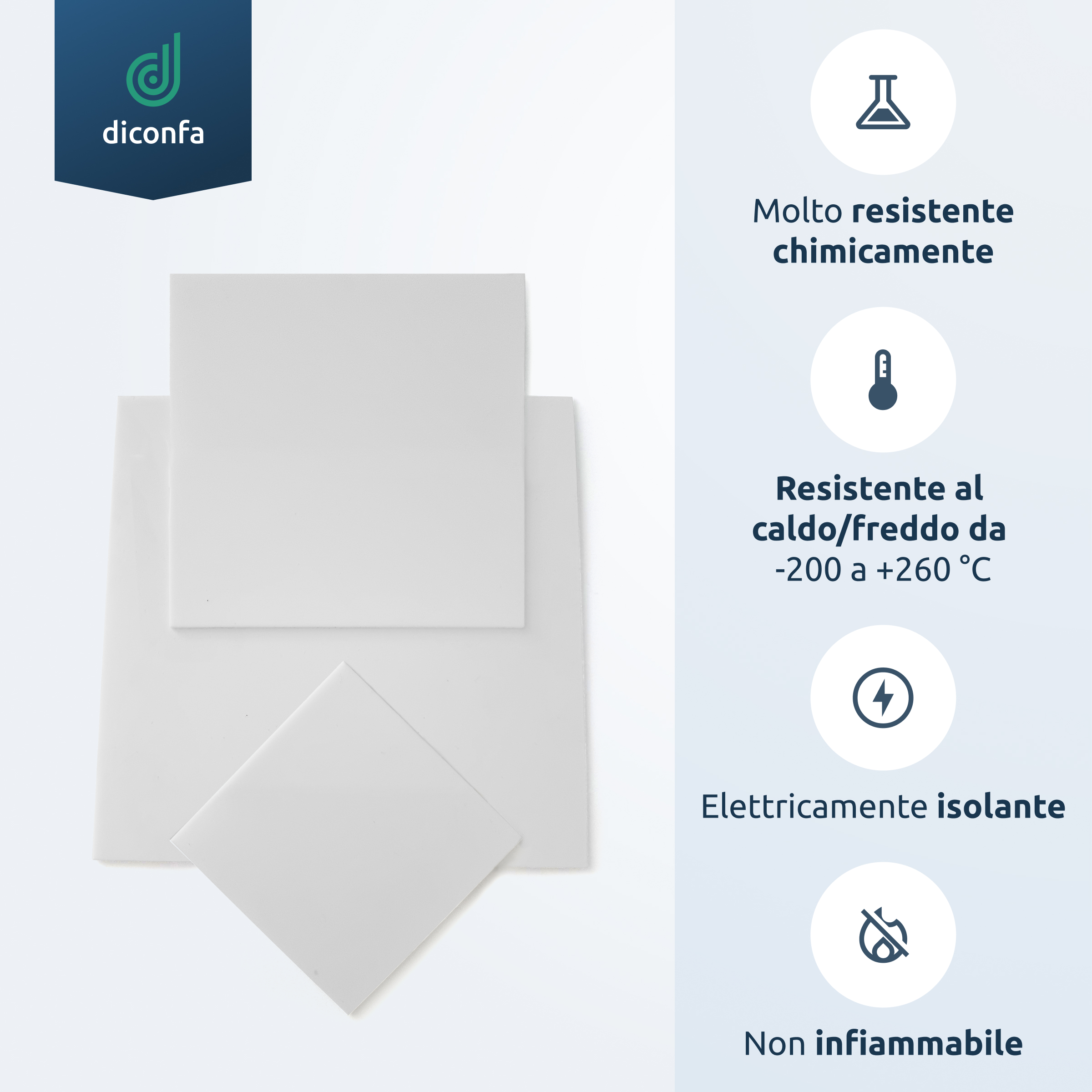 Piastra in Teflon PTFE su misura