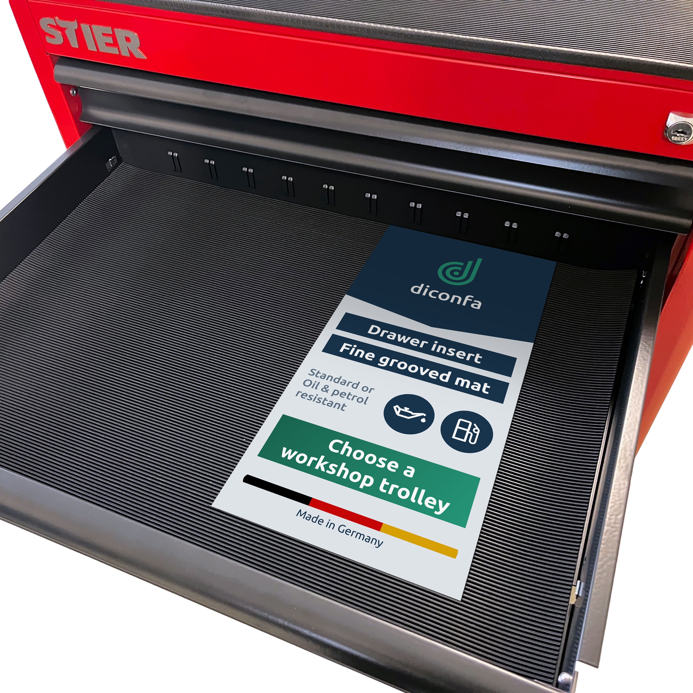 diconfa workshop drawer liner, various sizes – oil-resistant or standard