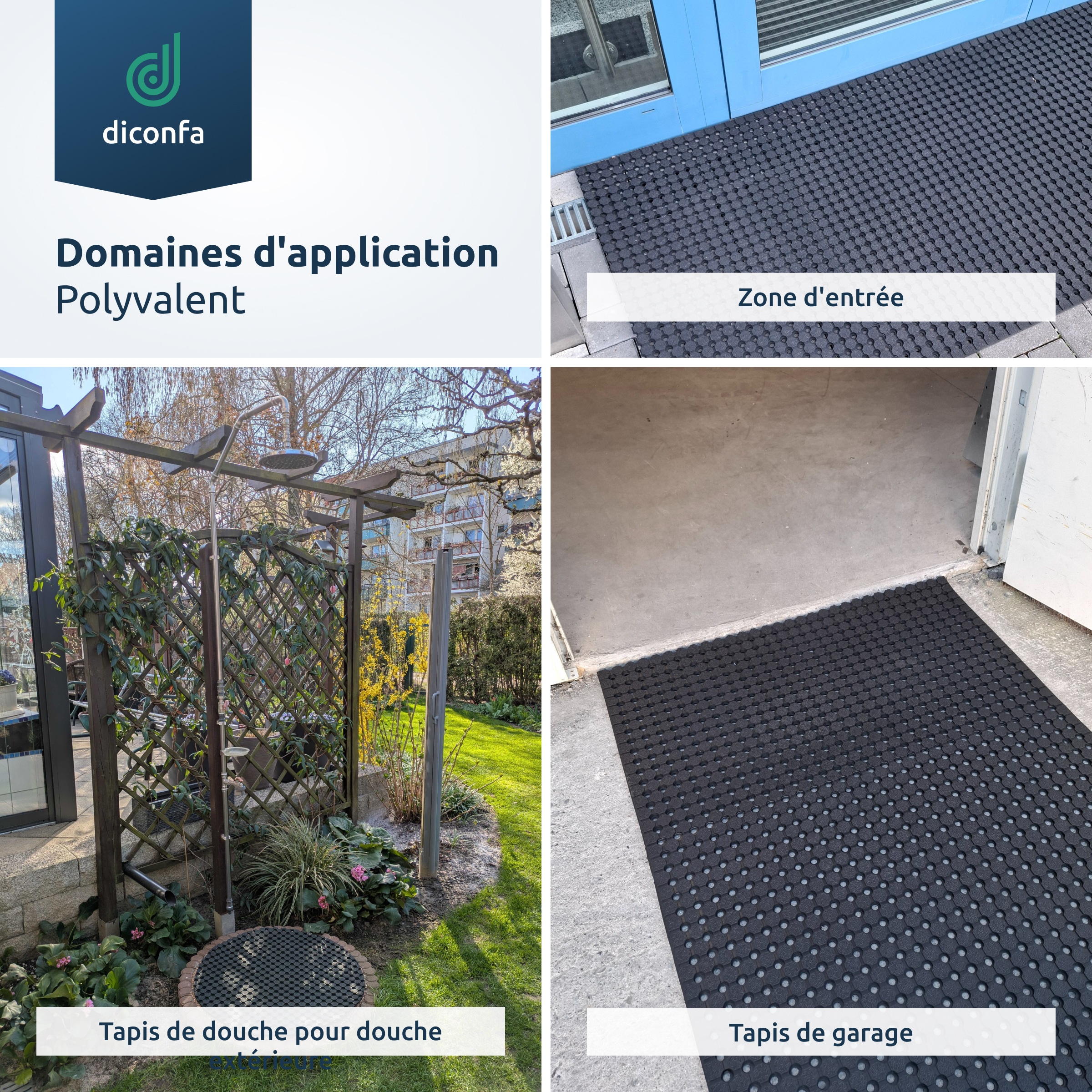 Tapis en caoutchouc perforé diconfa sur mesure