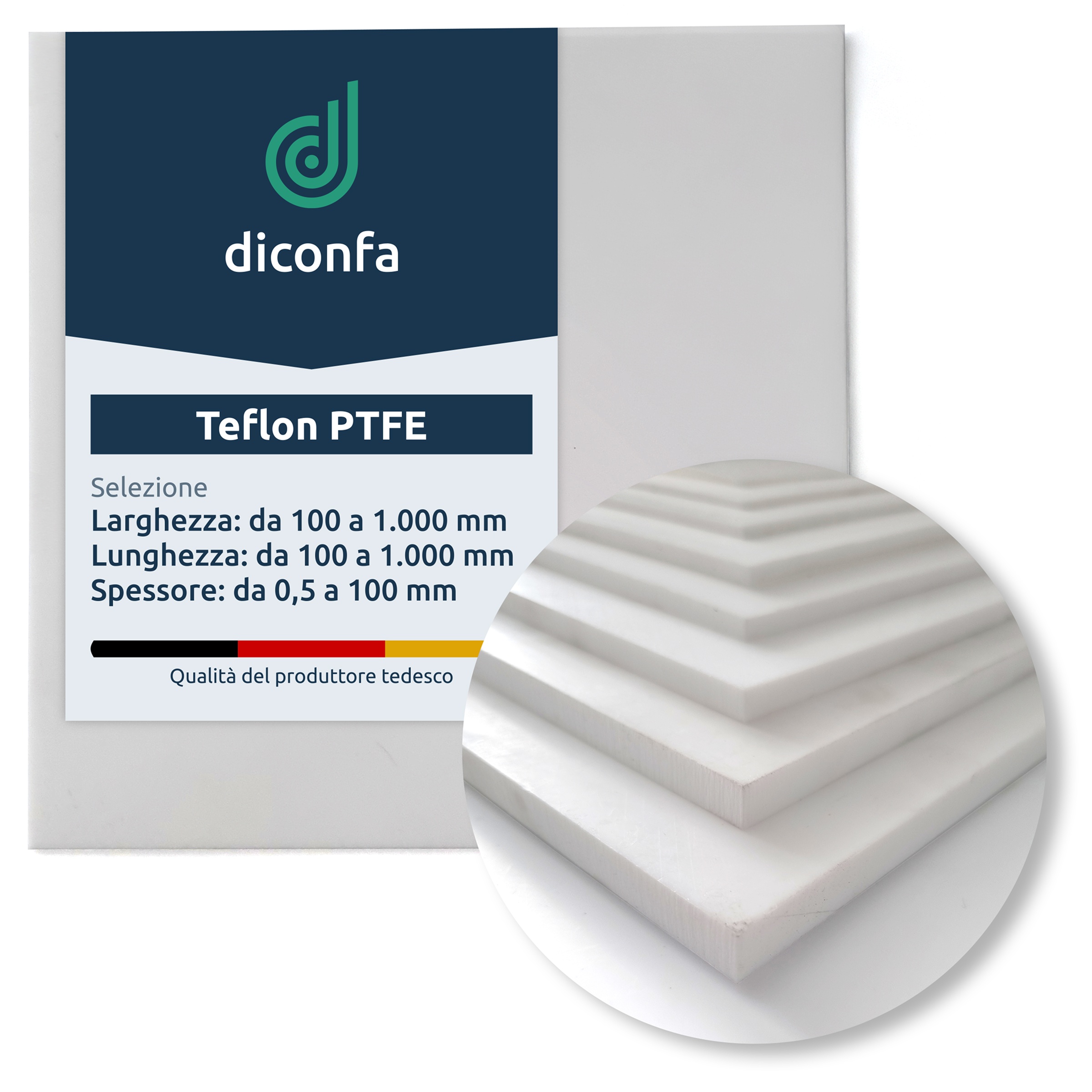 Piastra in Teflon PTFE su misura