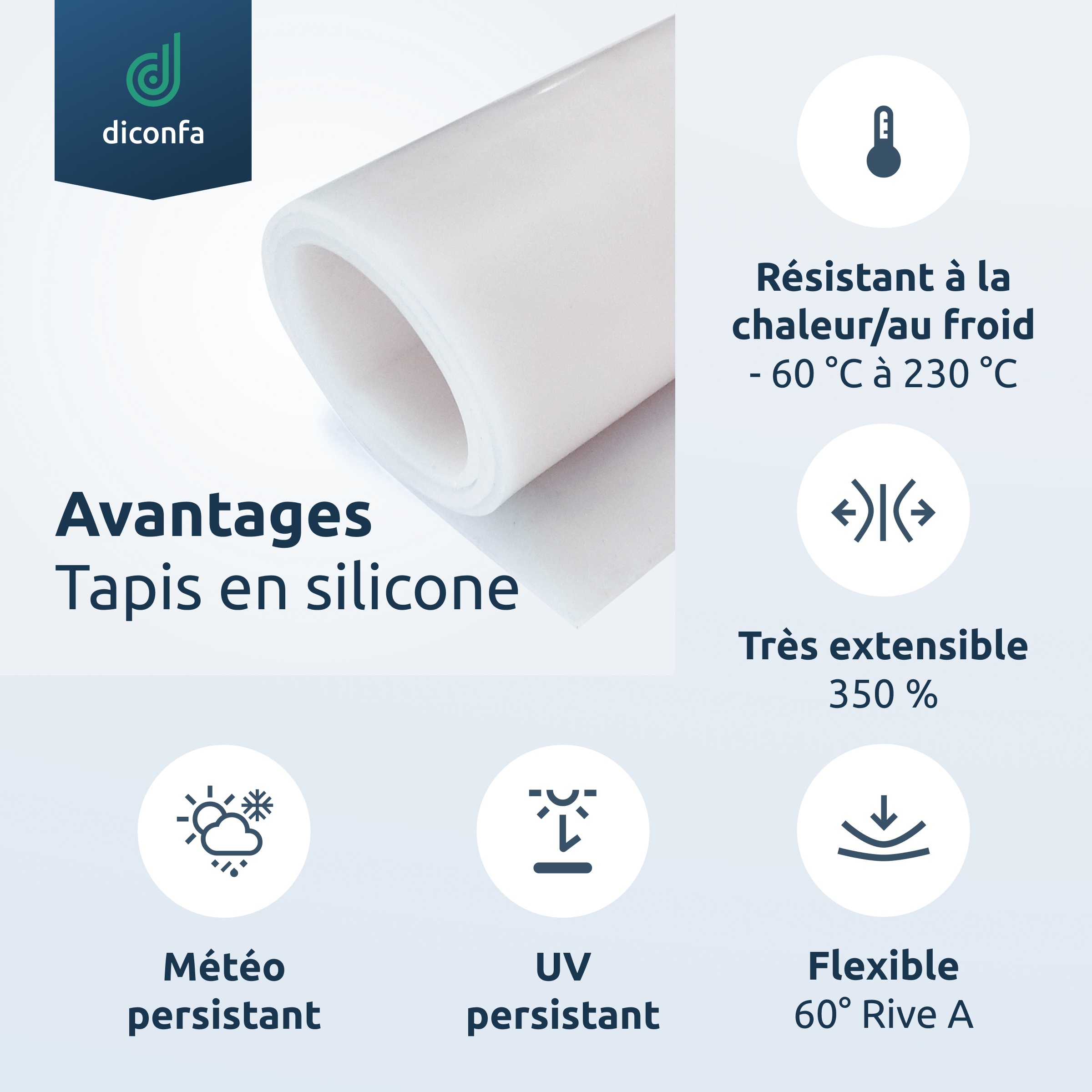 Plaque en silicone diconfa sur mesure