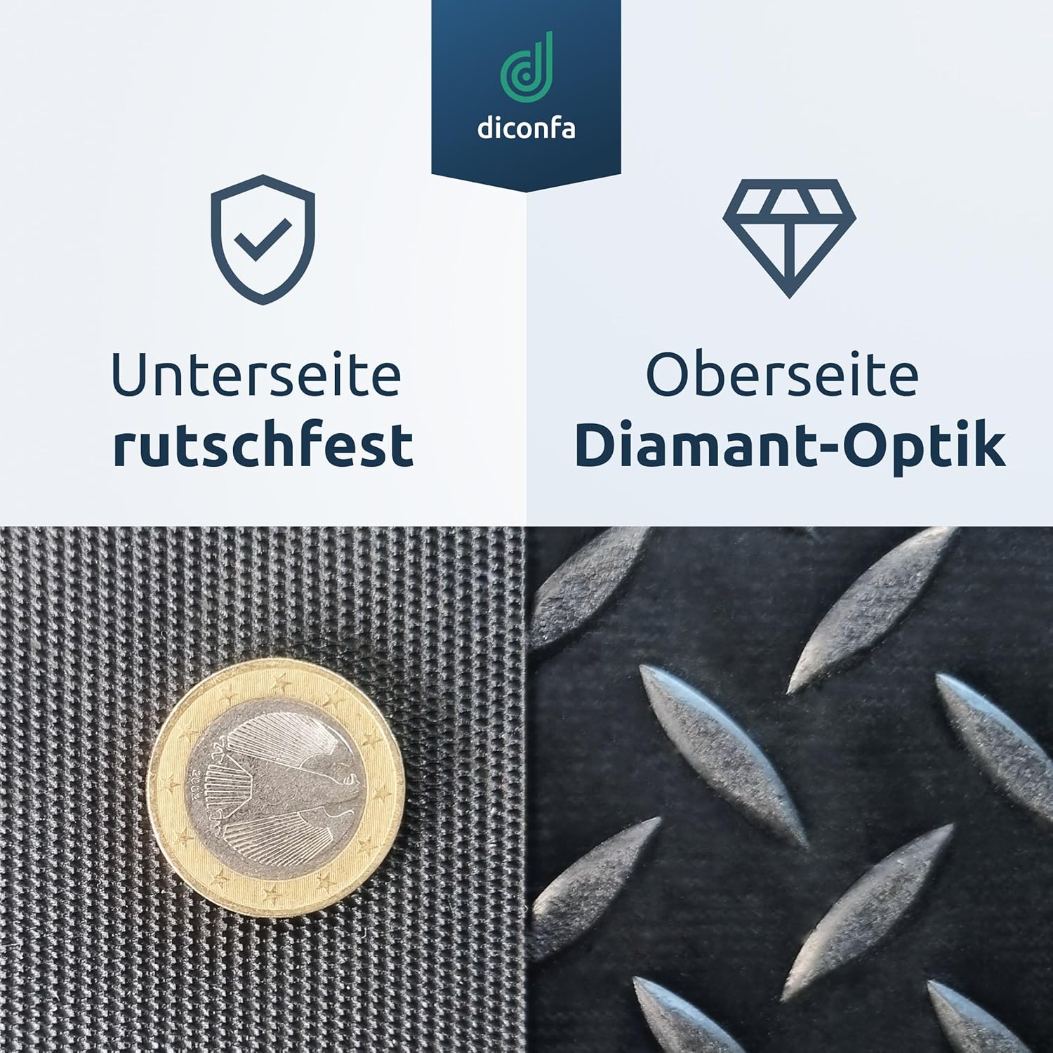 diconfa Gummimatte Diamant Tränenblech 3mm dick
