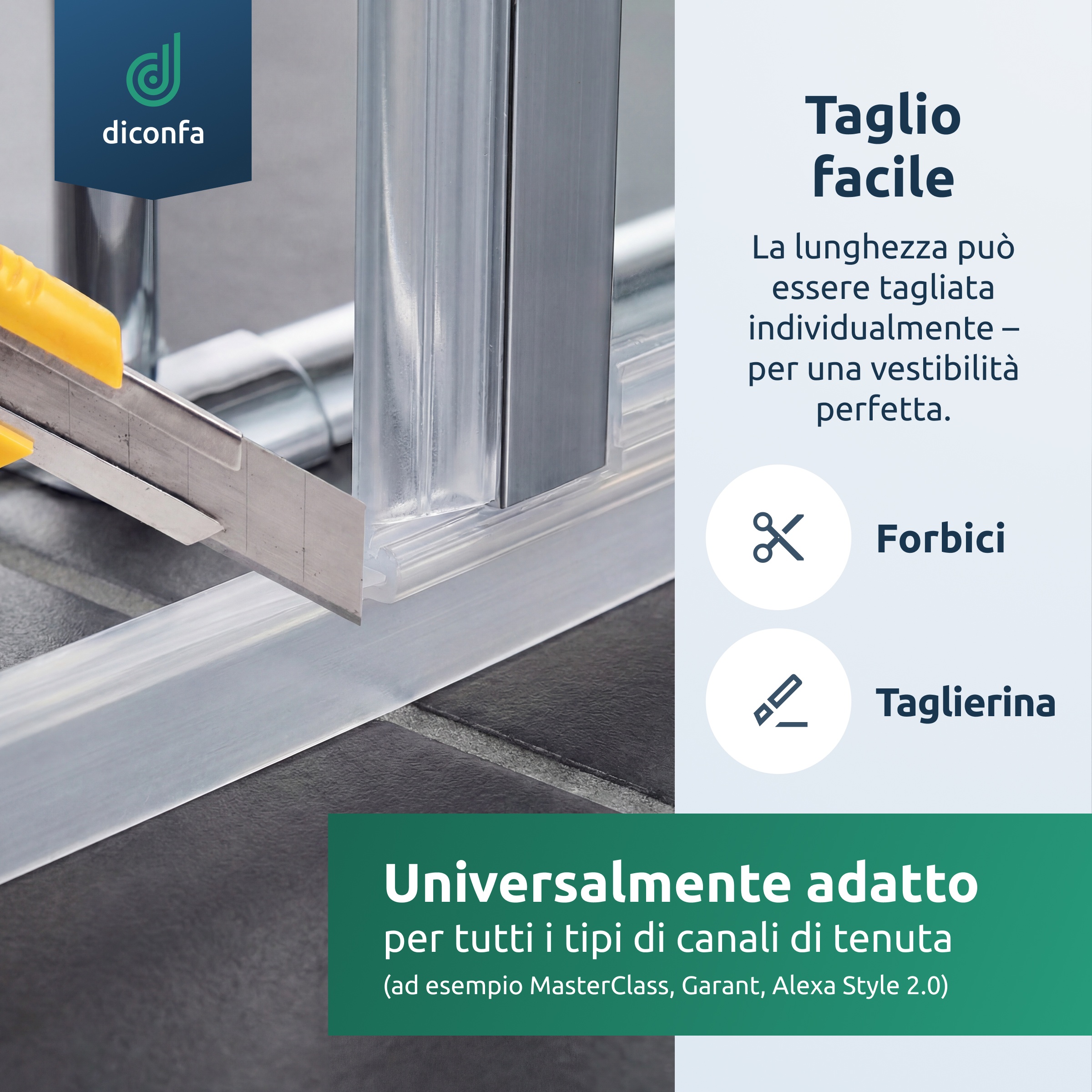 Guarnizione a inserimento in PVC larga 6 mm