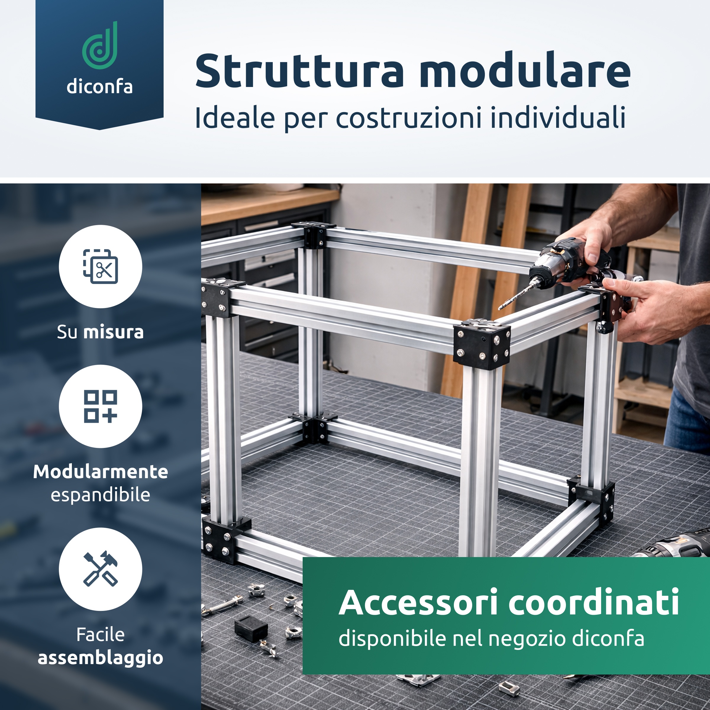 Profilo in alluminio su misura in diverse dimensioni