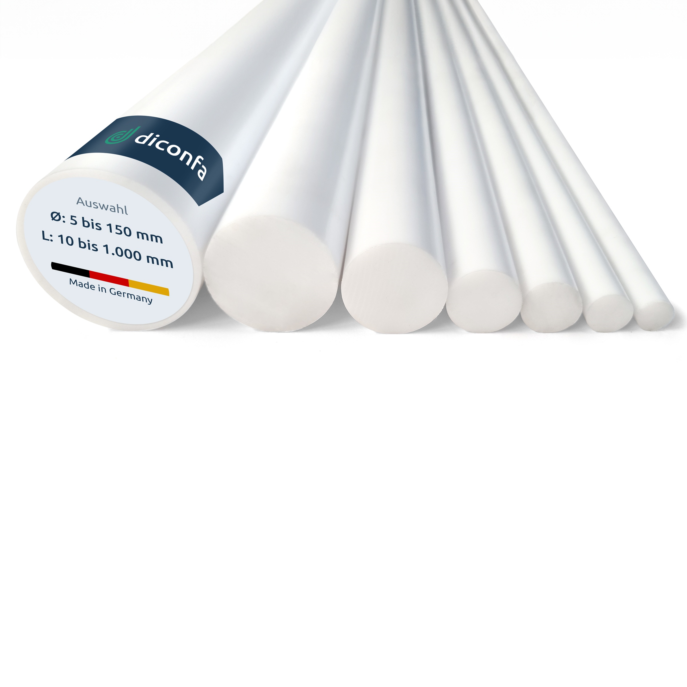 diconfa PTFE Teflon Rundstab nach Maß