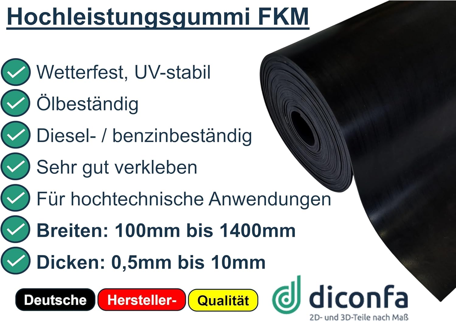 diconfa Gummimatte FKM nach Maß