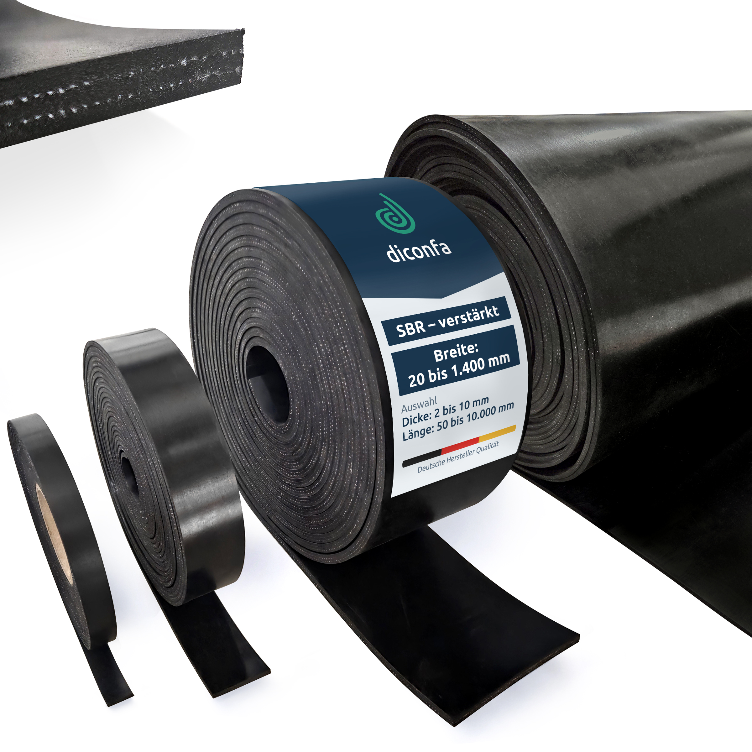 diconfa Gummimatte SBR mit Gewebeeinlage nach Maß