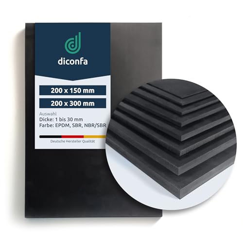 diconfa Rubber Mat DIN A4 or A5 – SBR, NBR/SBR or EPDM