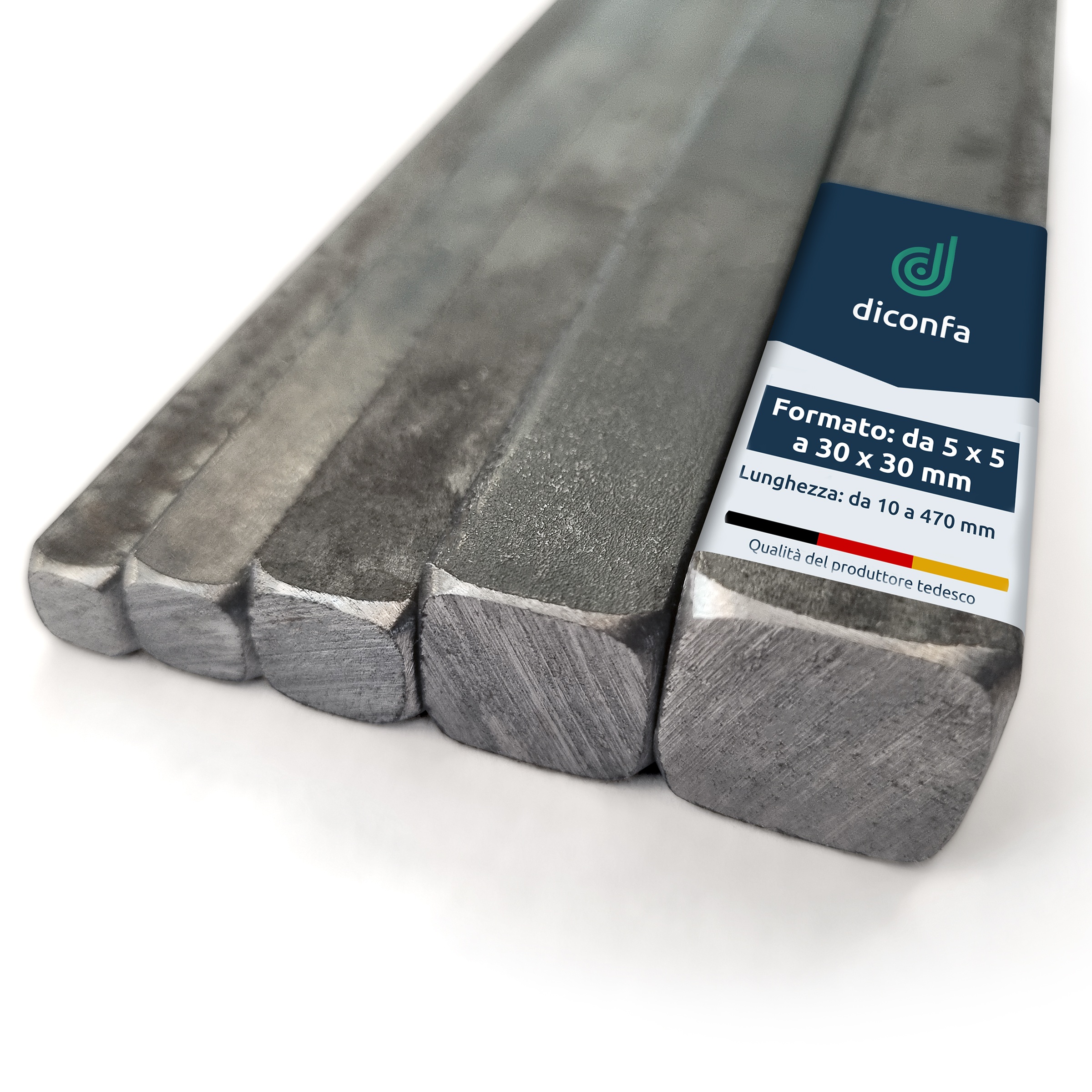 Acciaio quadrato S235JR ST37 su misura