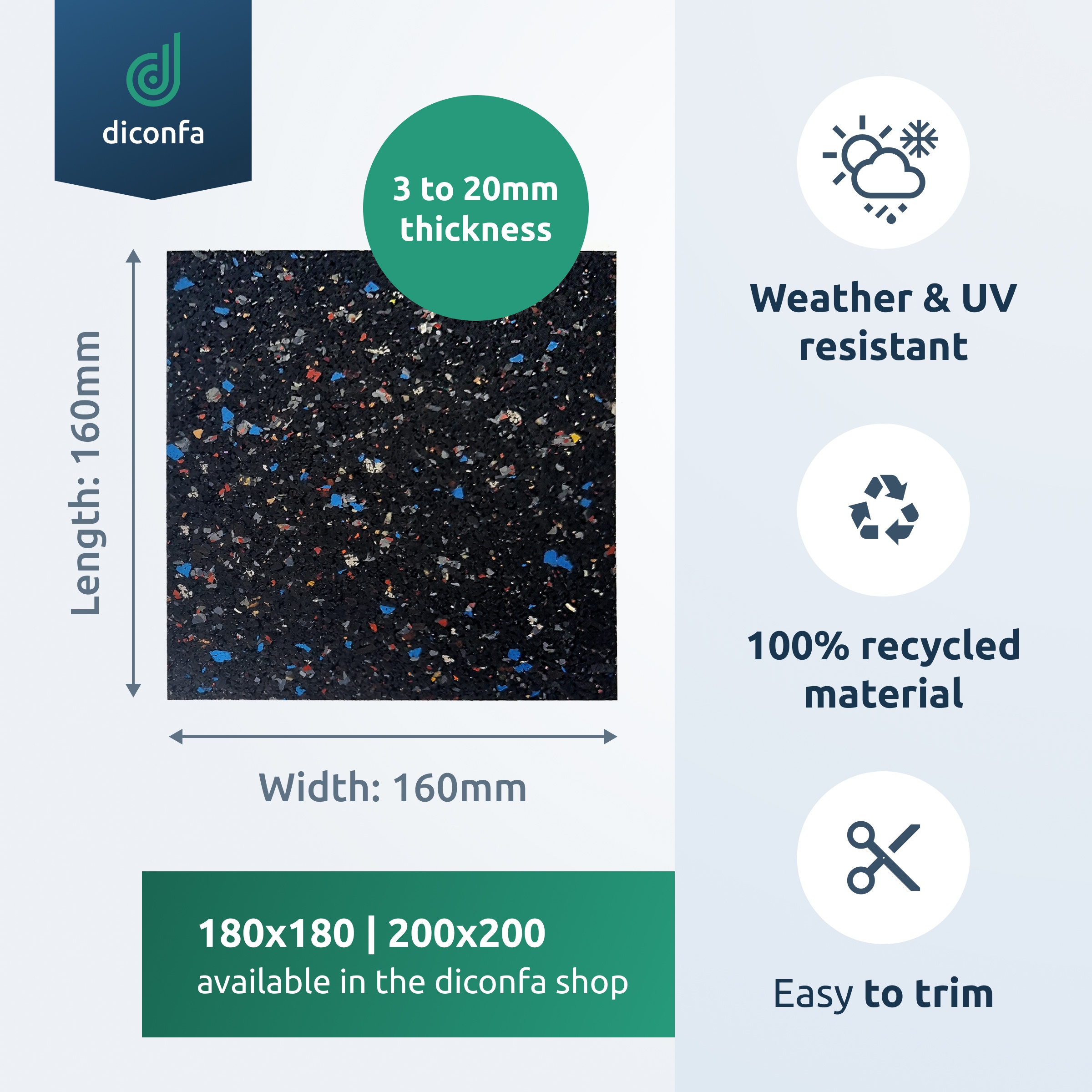 diconfa terrace pads made of rubber granulate 160 x 160 mm diconfa terrace pads made of rubber granulate 160 x 160 mm