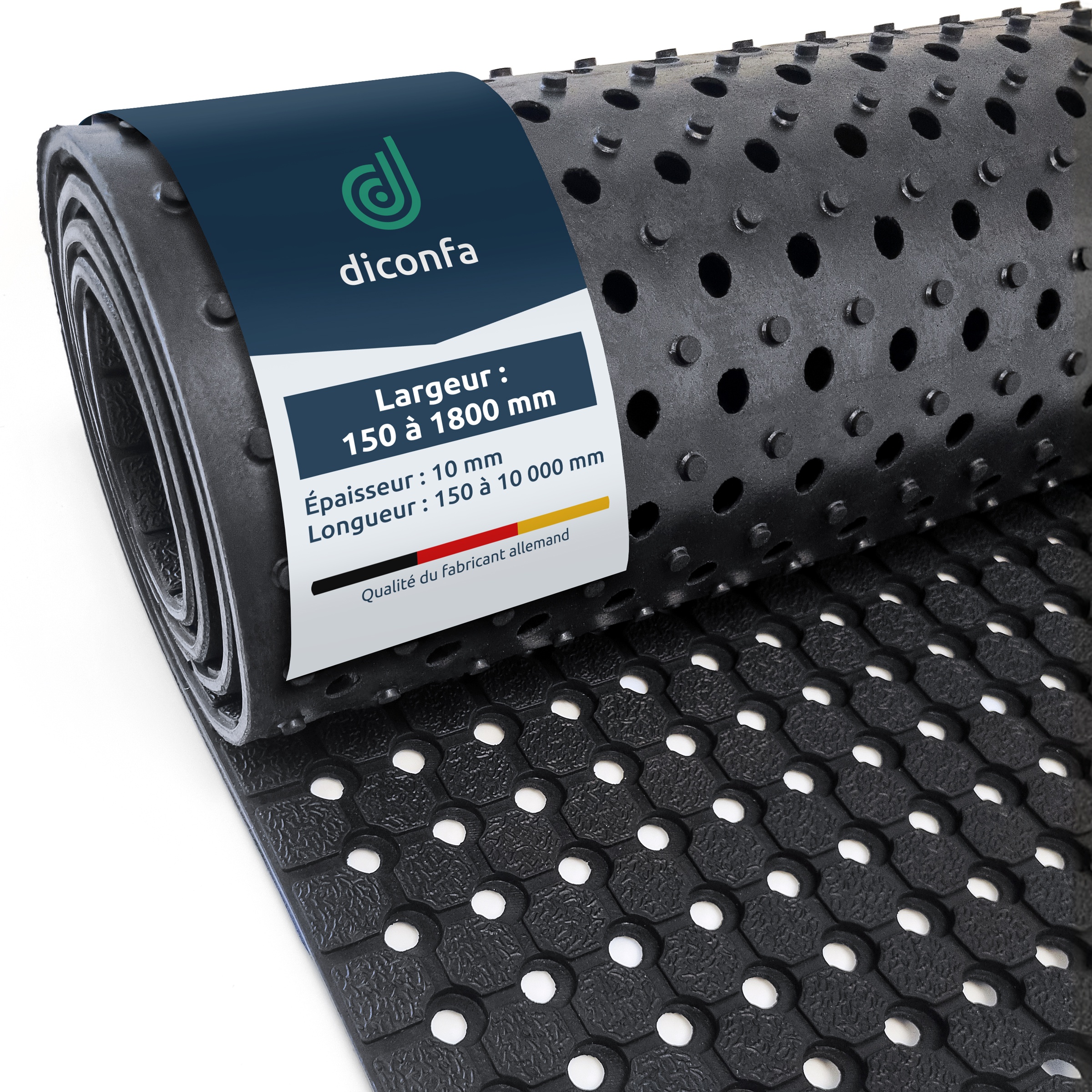 Tapis en caoutchouc perforé diconfa sur mesure
