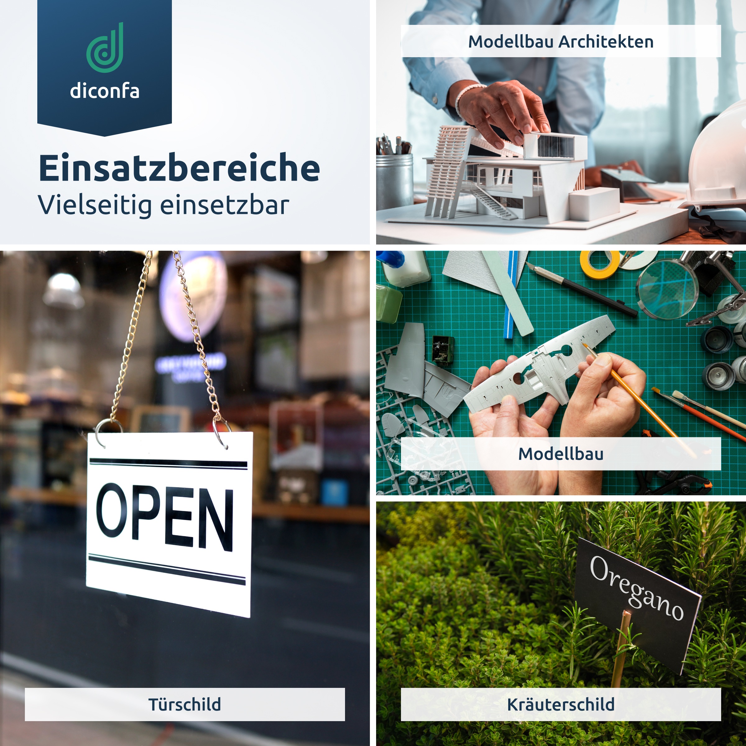 diconfa Kunststoffplatte Polystyrol Schwarz