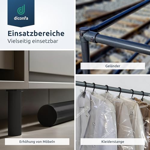 diconfa PVC Rundstab rot NACH Maß - Ø: 6 bis 100 mm - LÄNGE: 10 bis 1000 mm entgratet Kunststoffstange - Hart Vollmaterial Rund-stock robust langlebig