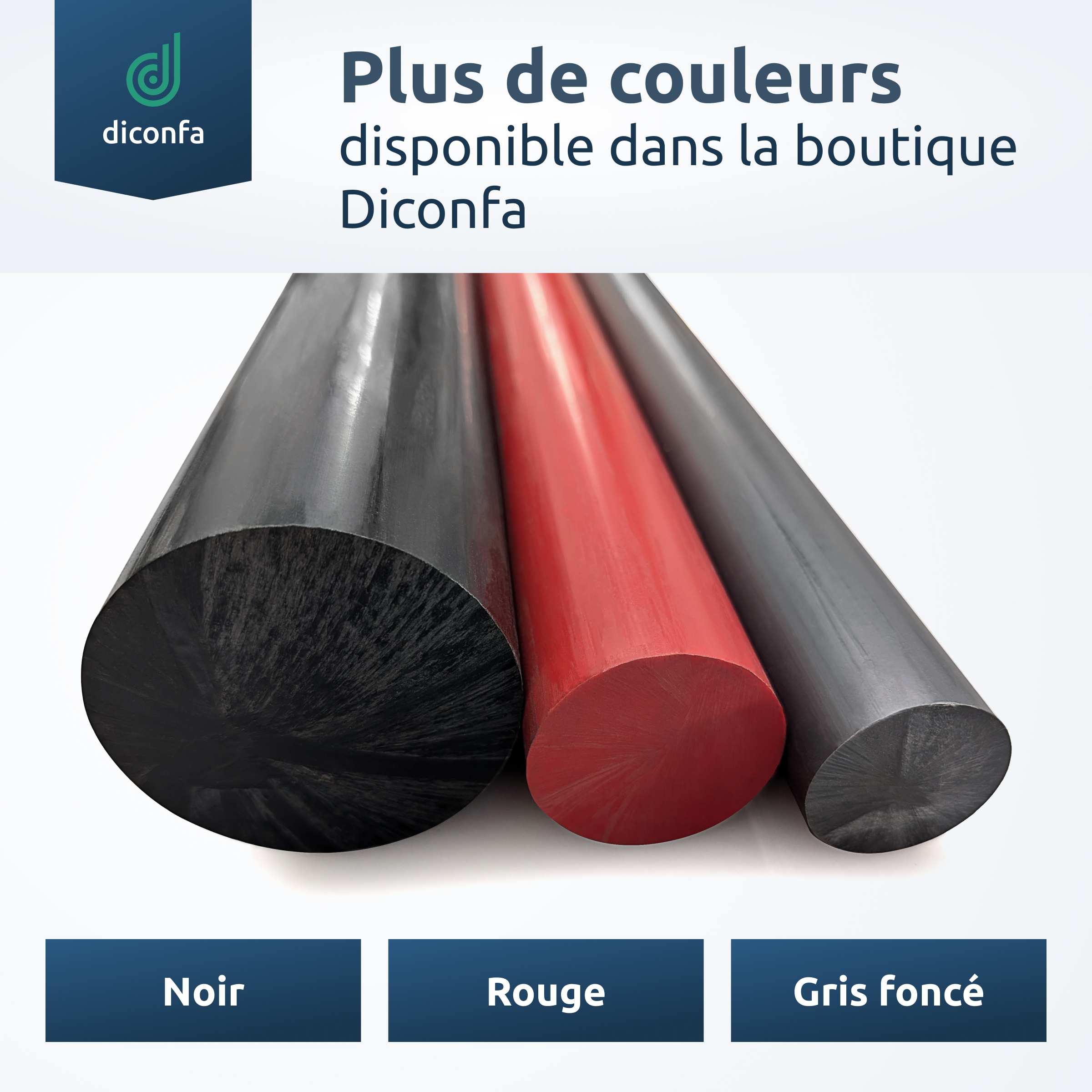 Barre ronde en PVC rouge diconfa sur mesure 