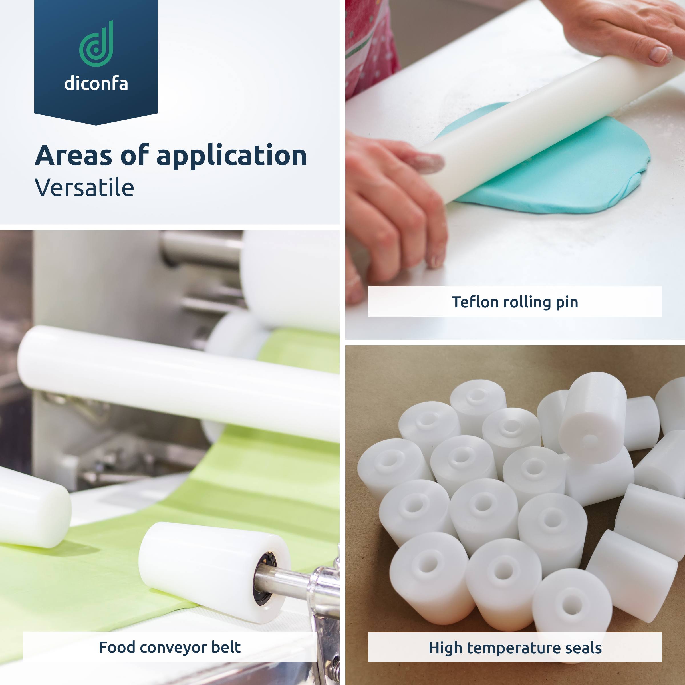 diconfa PTFE Teflon round rod made to measure