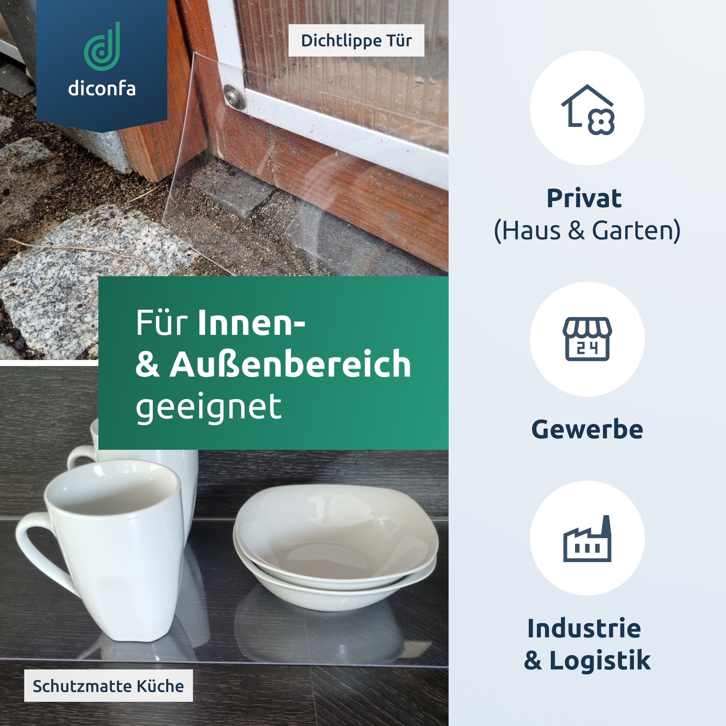 diconfa PVC-Streifen glasklar nach Maß diconfa PVC-Streifen glasklar nach Maß