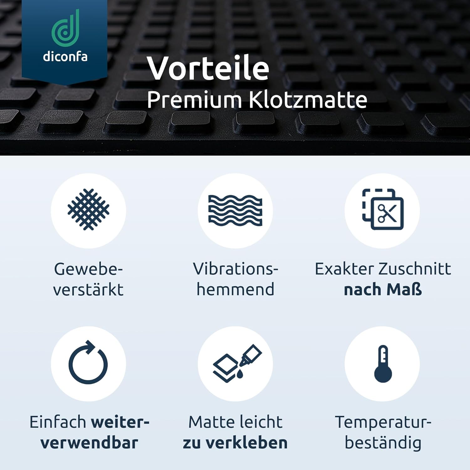 Klotzmatte 8 mm stark mit Gewebeeinlage