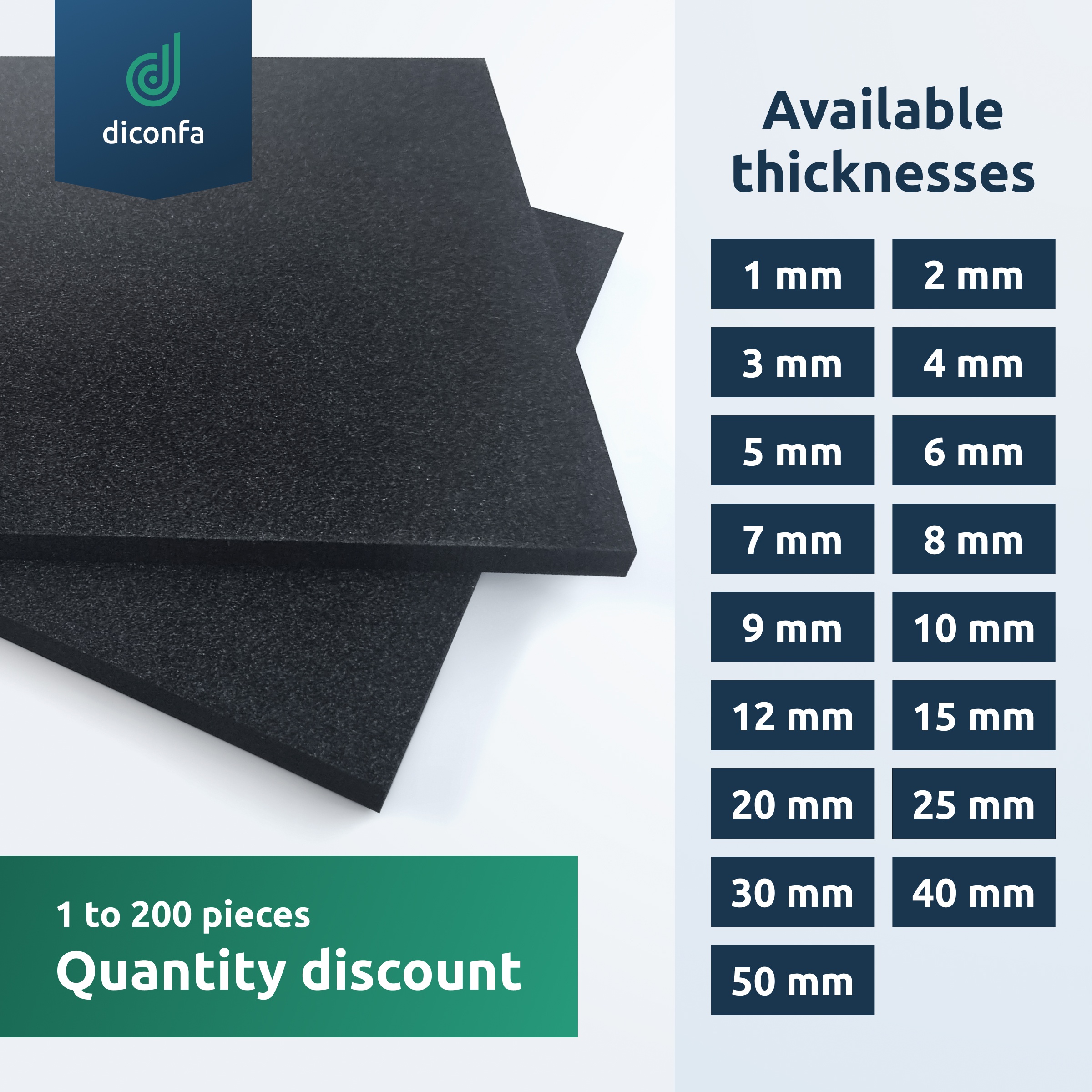 diconfa EPDM cellular rubber foam sheet approx. DIN A4 – without adhesive backing