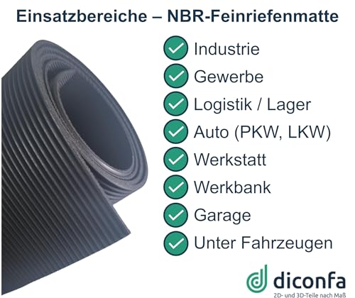 diconfa ÖLBESTÄNDIGE Feinriefenmatte 3 mm stark nach Maß