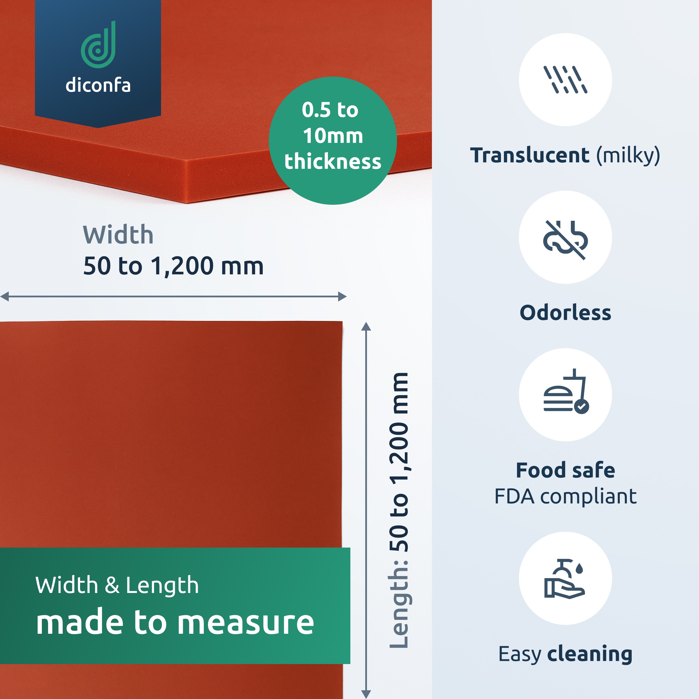 Silicone Sheet Red - made to measure